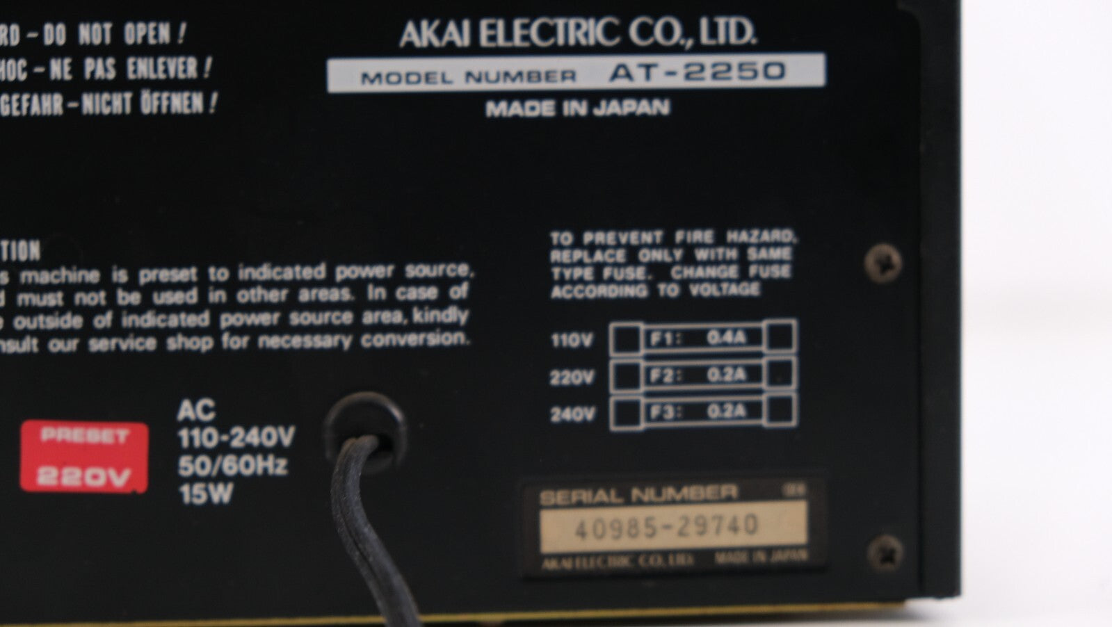 Akai AT-2250 - Stereo Tuner