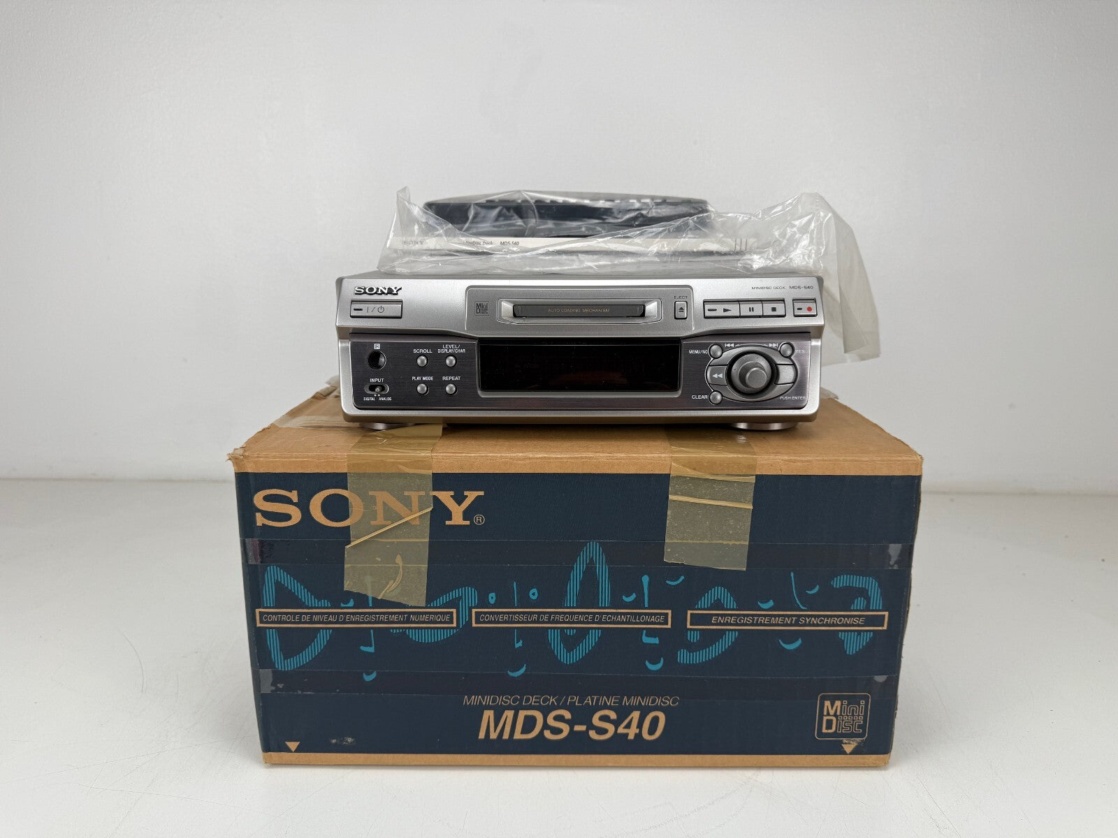 Sony MDS-S40 Mini Disc Deck With Original Box - Remote Control - Manuals