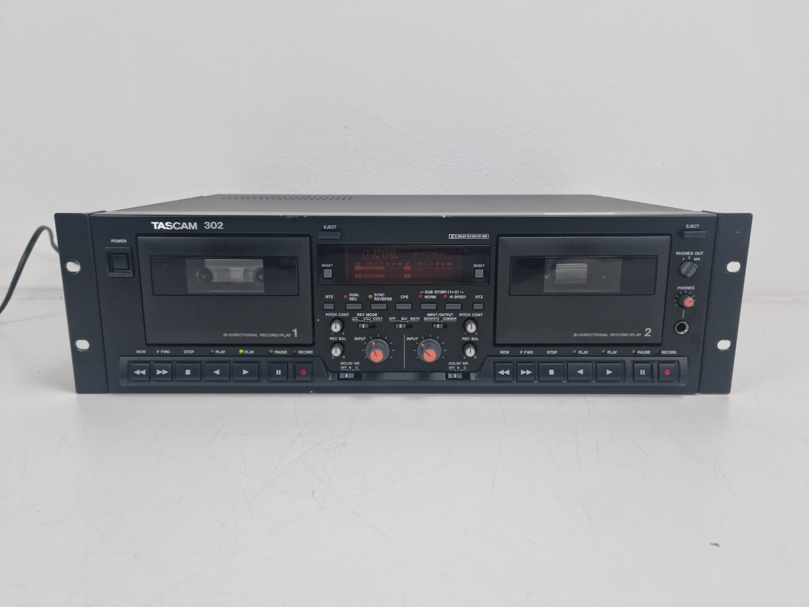 Tascam 302 Double Cassette Deck - With 19 inch Rack Mount