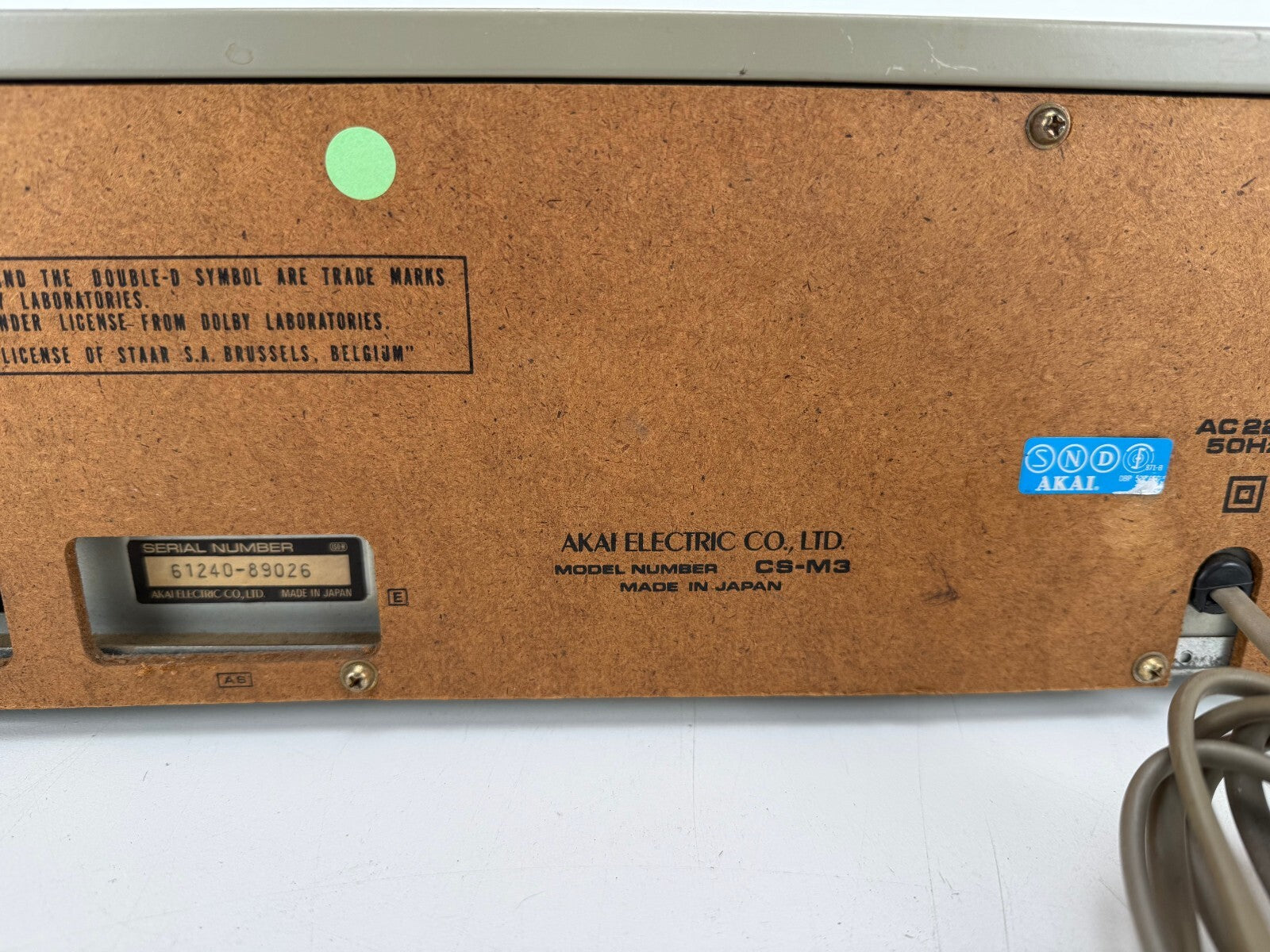 Akai Model CS - M3 Stereo Cassette Deck