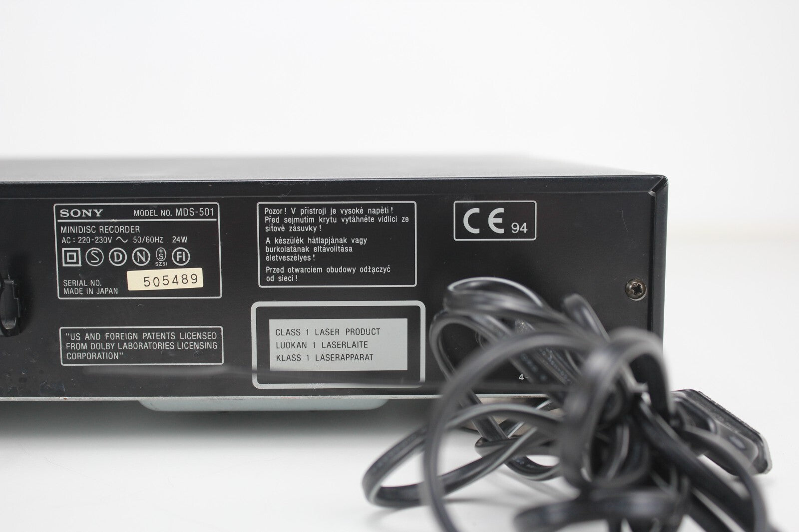 Sony Minidisc Deck type 501 - Partially working
