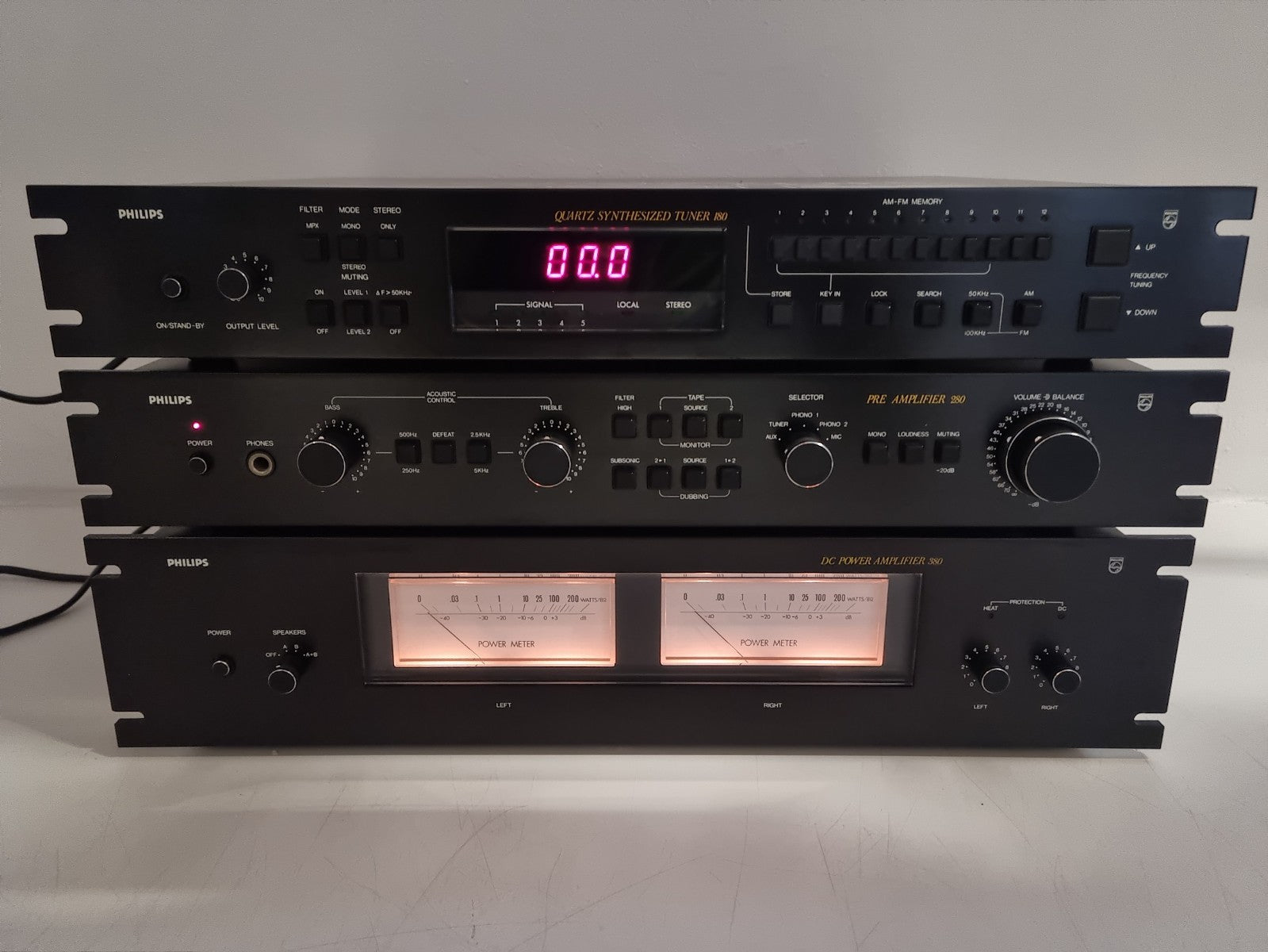 Philips (Black Tulip) 22AH380 Stereo Amp- 22AH180 Tuner-22AH280 Pre Amp- In Box