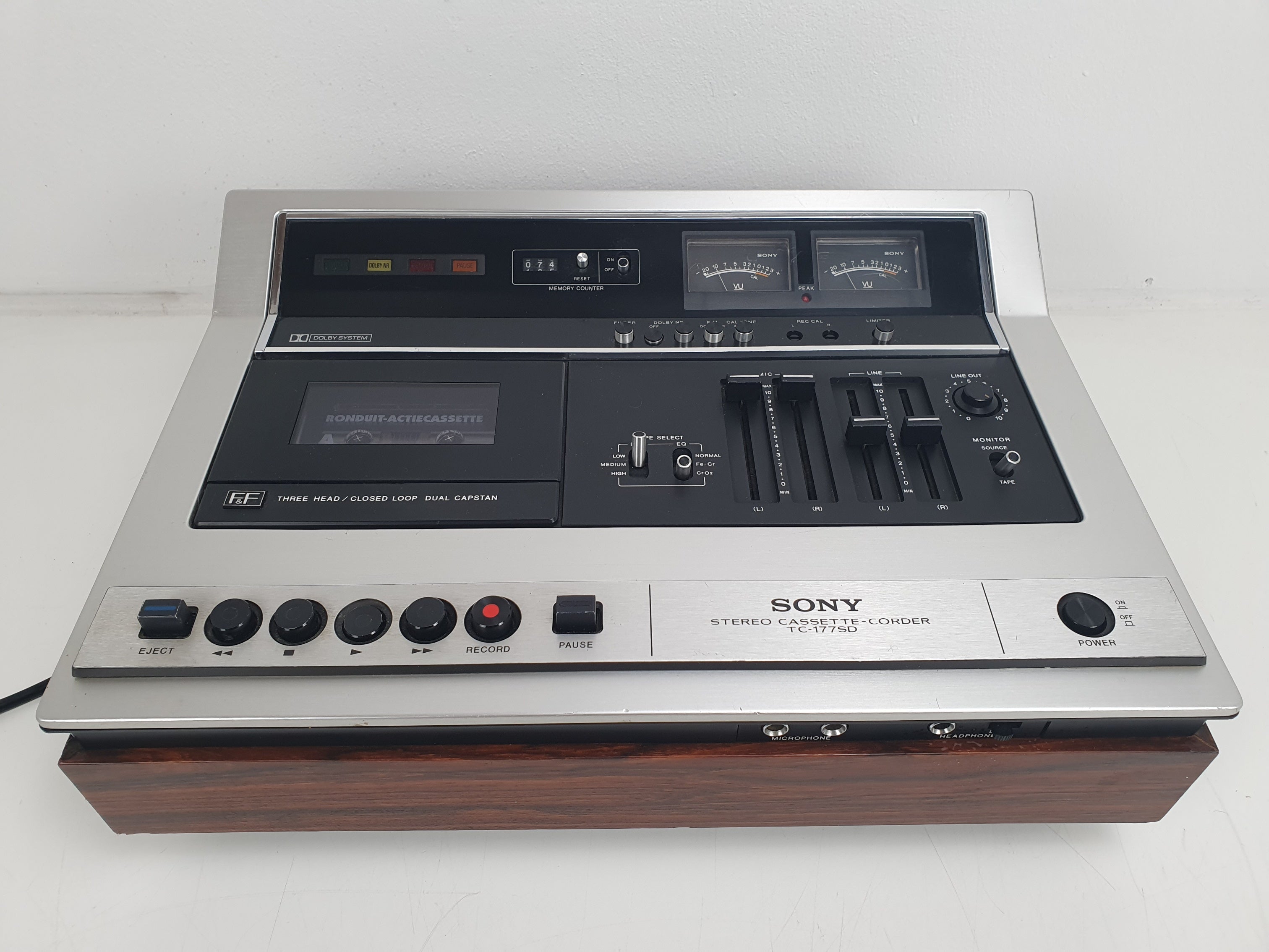 Sony TC-177SD - 3 head- Toploading Vintage Cassette Deck - Serviced/New Belts