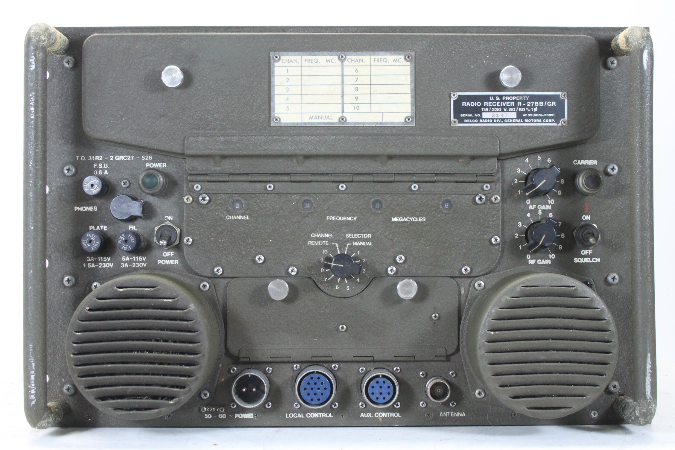 Collins Radio Company US Army R-278B/GR Airport Radio Receiver