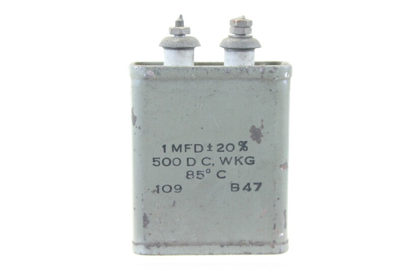 Dubilier Nitrogol Capacitor 109 B47 1 MFD ± 20% 500 DC WKG 85°C