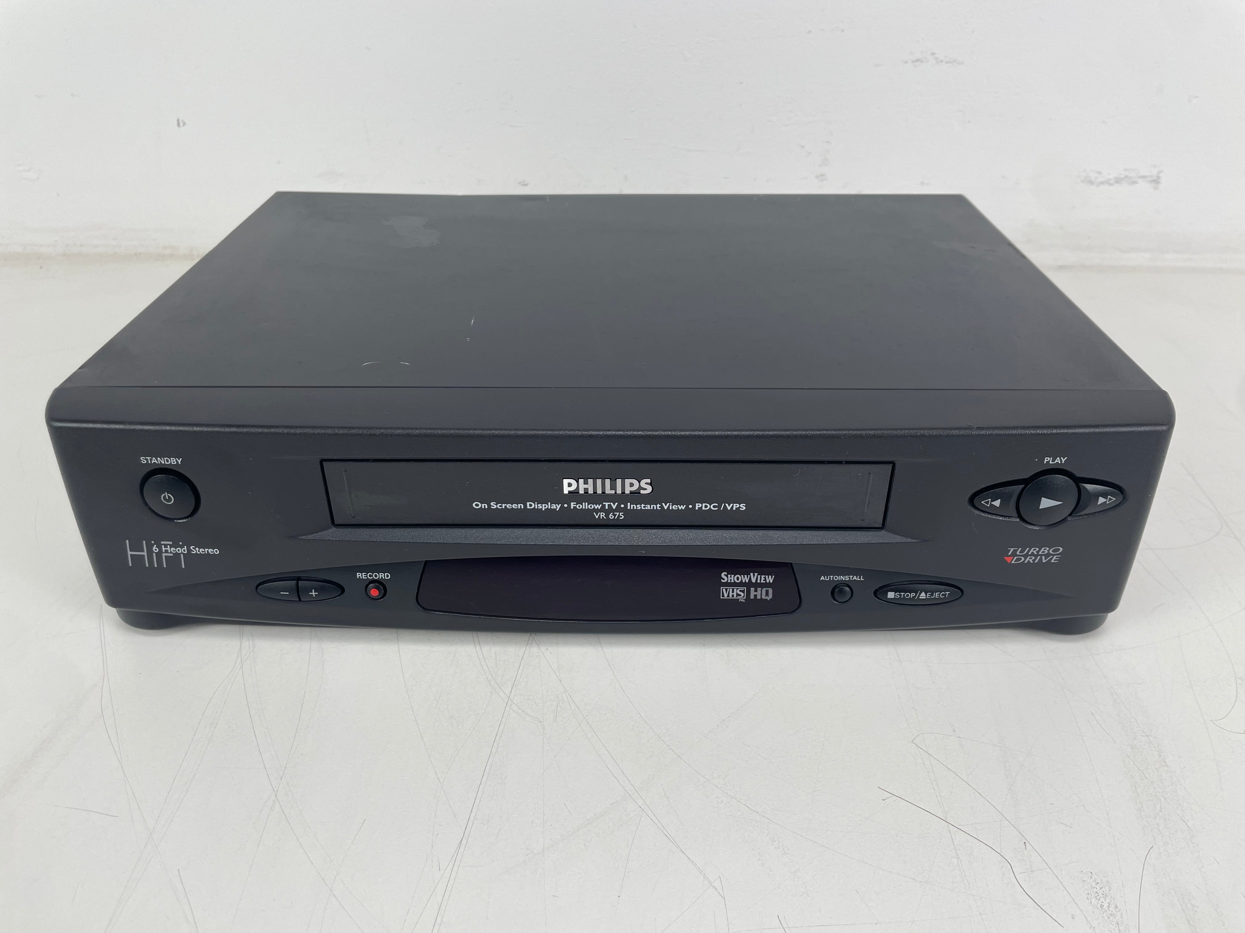 Philips - VR 675 - 6-Head - VHS (PAL) HQ - Video Cassette Recorder - Serviced