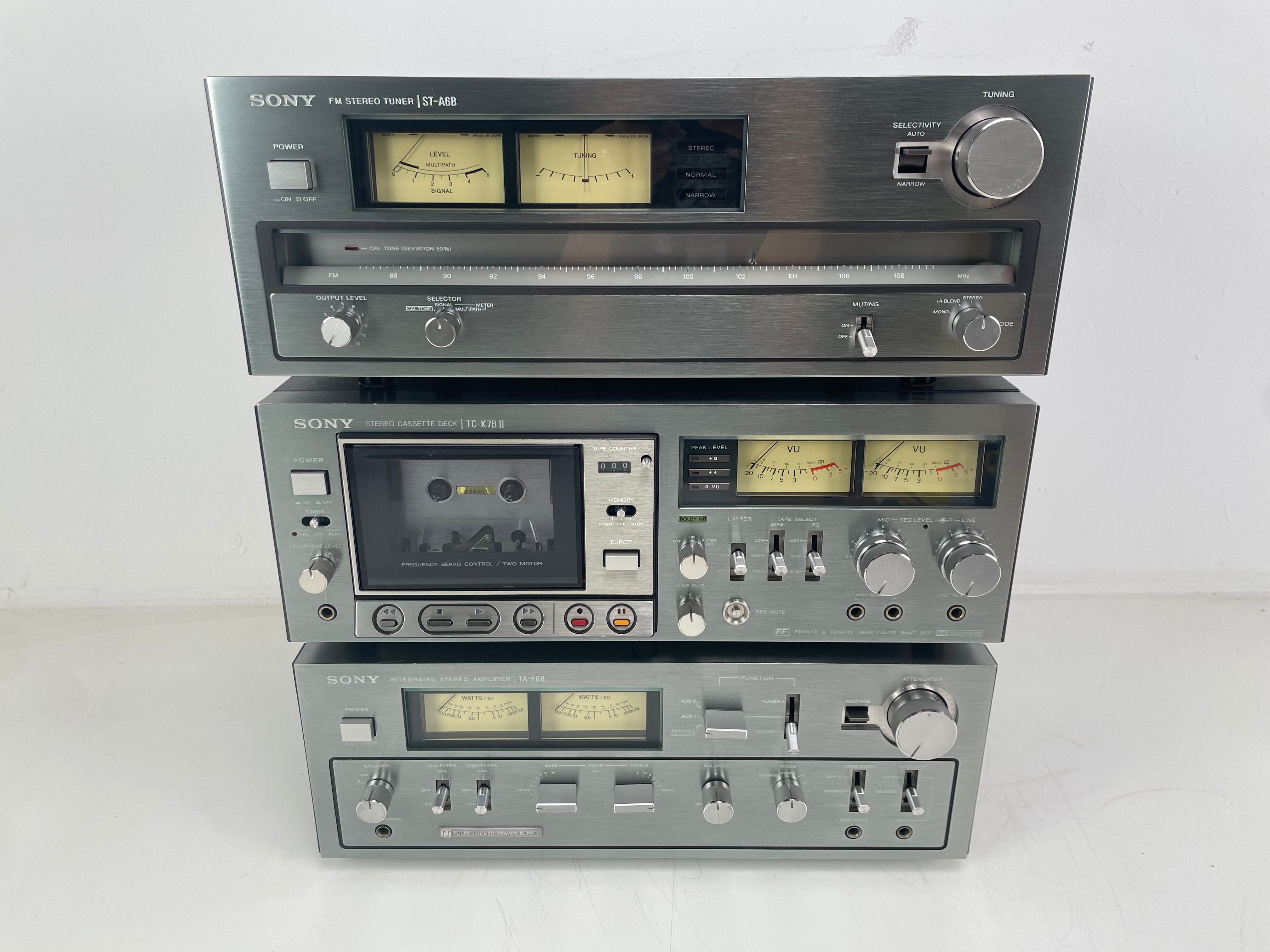 Sony - ST-A6B/TC-K7B 2/TA-F6B - Amplifier/Tuner/Tape Deck - Serviced (New Belts/Recapped)