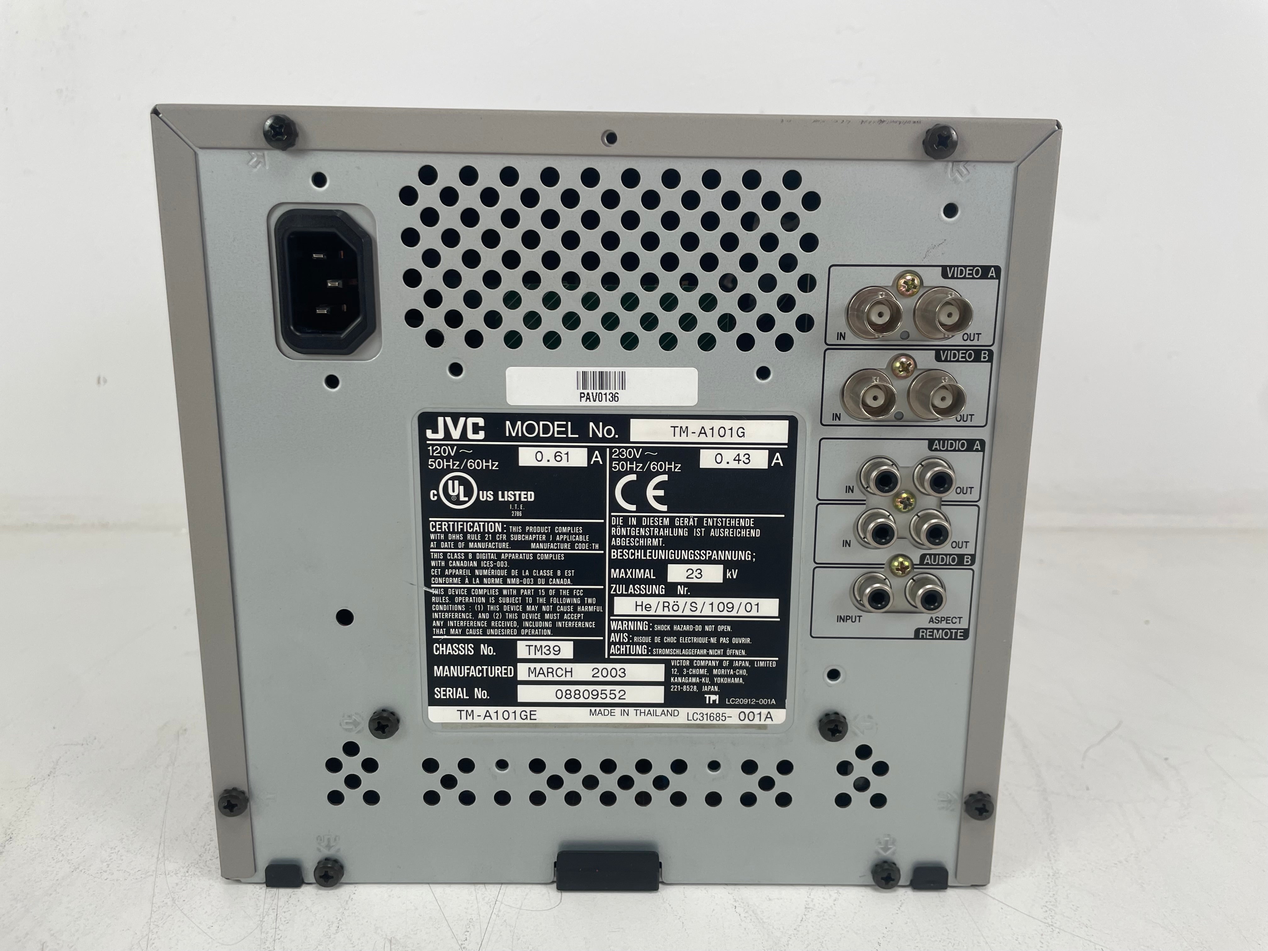 JVC - TM-A101G(E) - Portable CRT Monitor ²