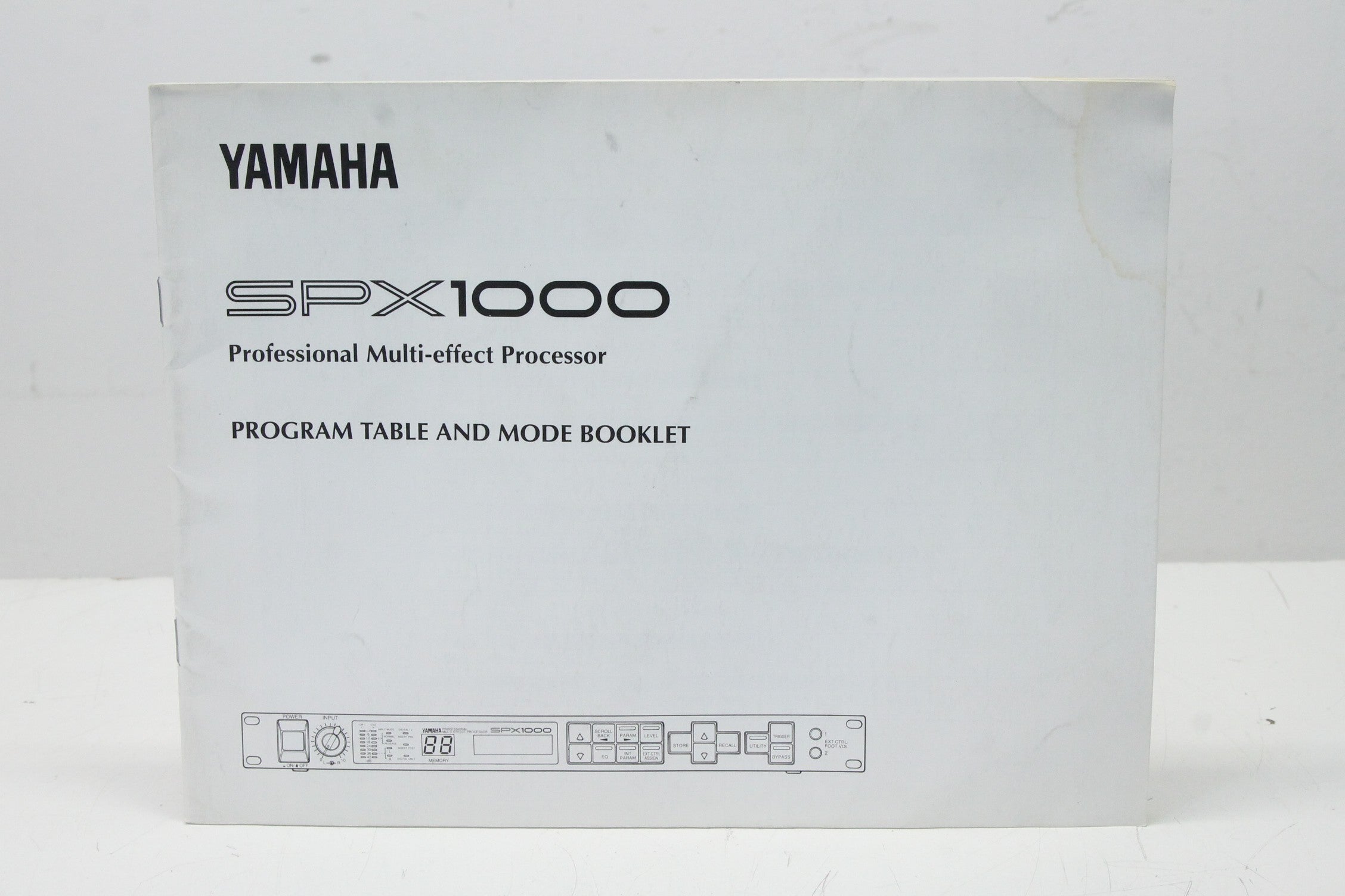 Gebruikershandleiding Yamaha SPX1000, programmatabel en modusboekje.
