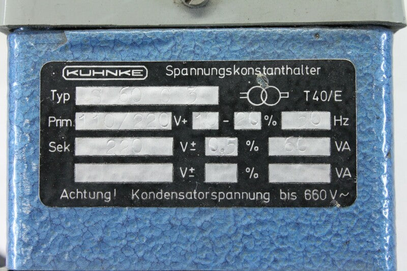 KUHNKE S 60 0 3 Spannungskonstanthalter (Automatic Voltage Regulator)
