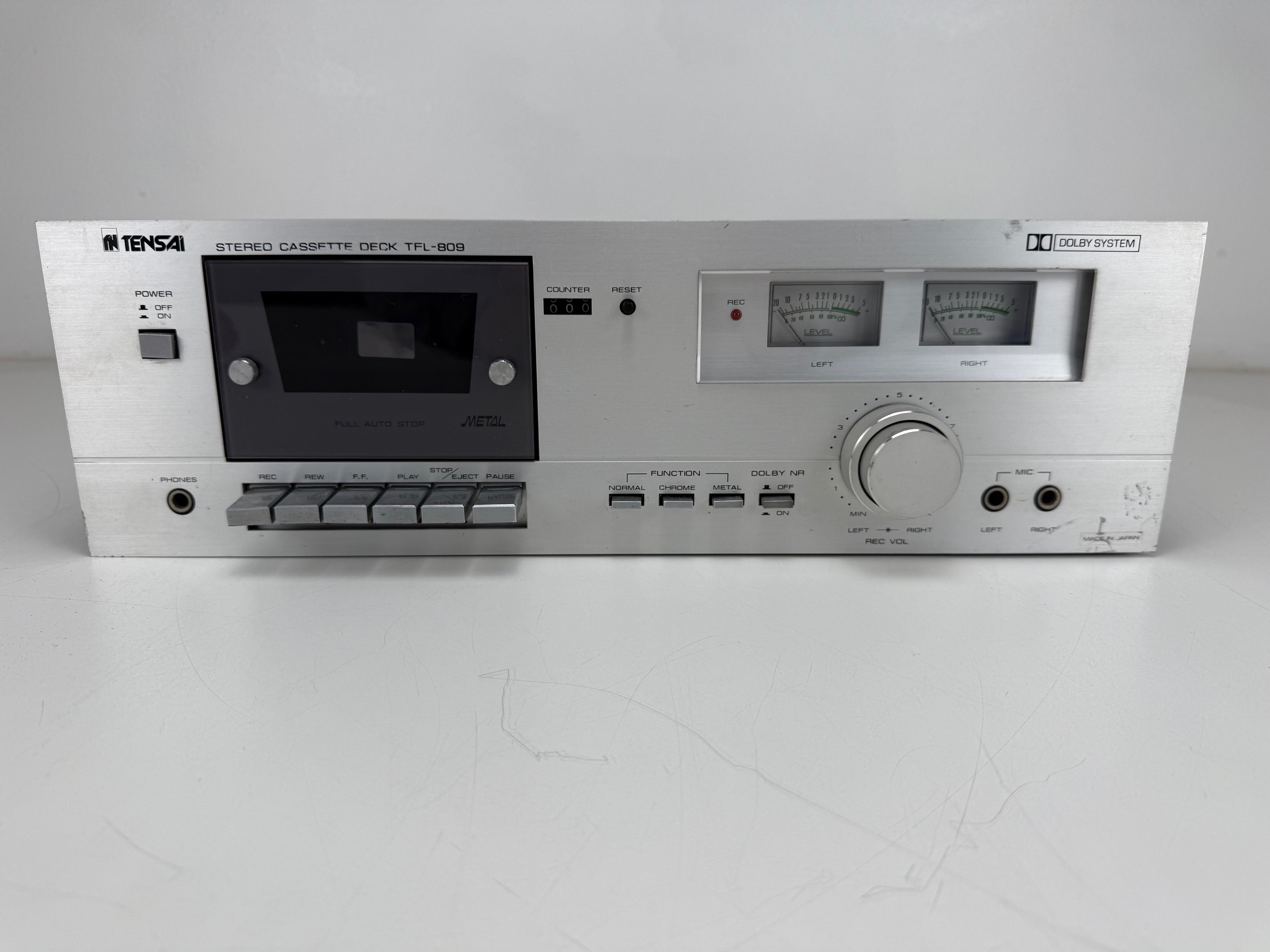 Tensai TFL-809 Stereo Cassette Deck - Nice looking deck, with VU meters
