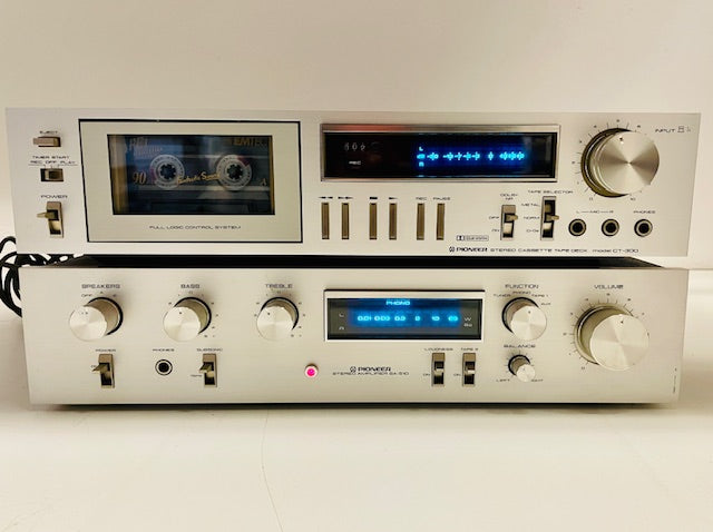 Pioneer CT-300 Cassette Deck + SA-510 Stereo Amplifier - Blue line series