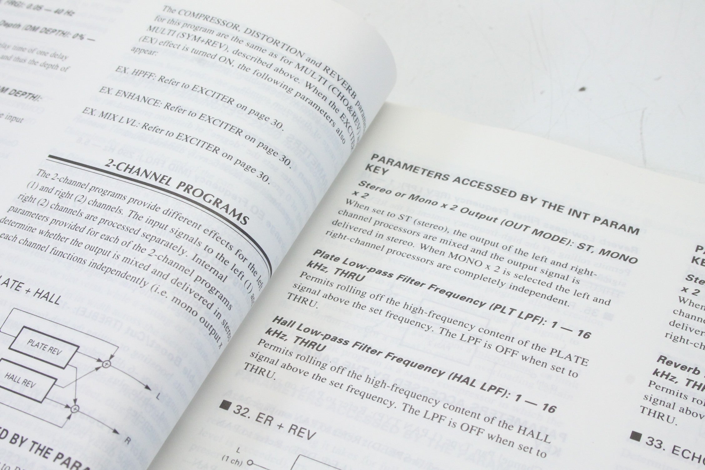 Gebruikershandleiding Yamaha SPX1000, programmatabel en modusboekje.