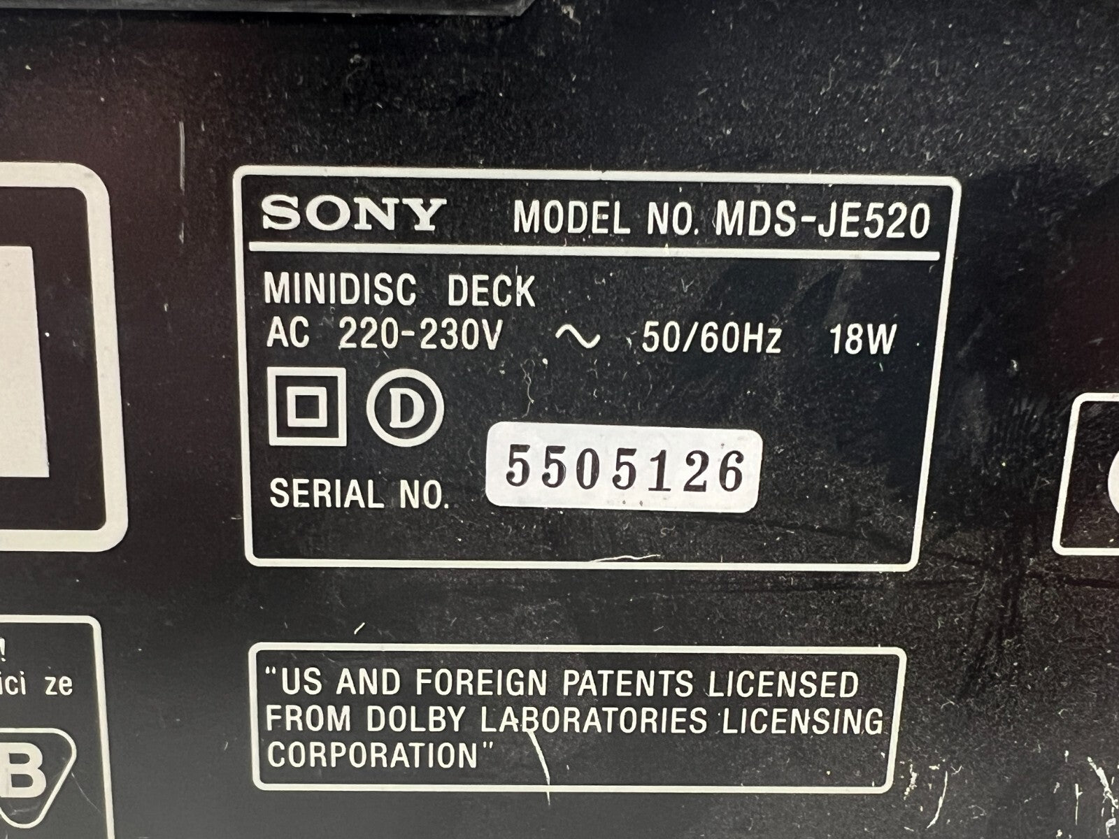 Sony MDS-JE520 - Mini Disc Deck