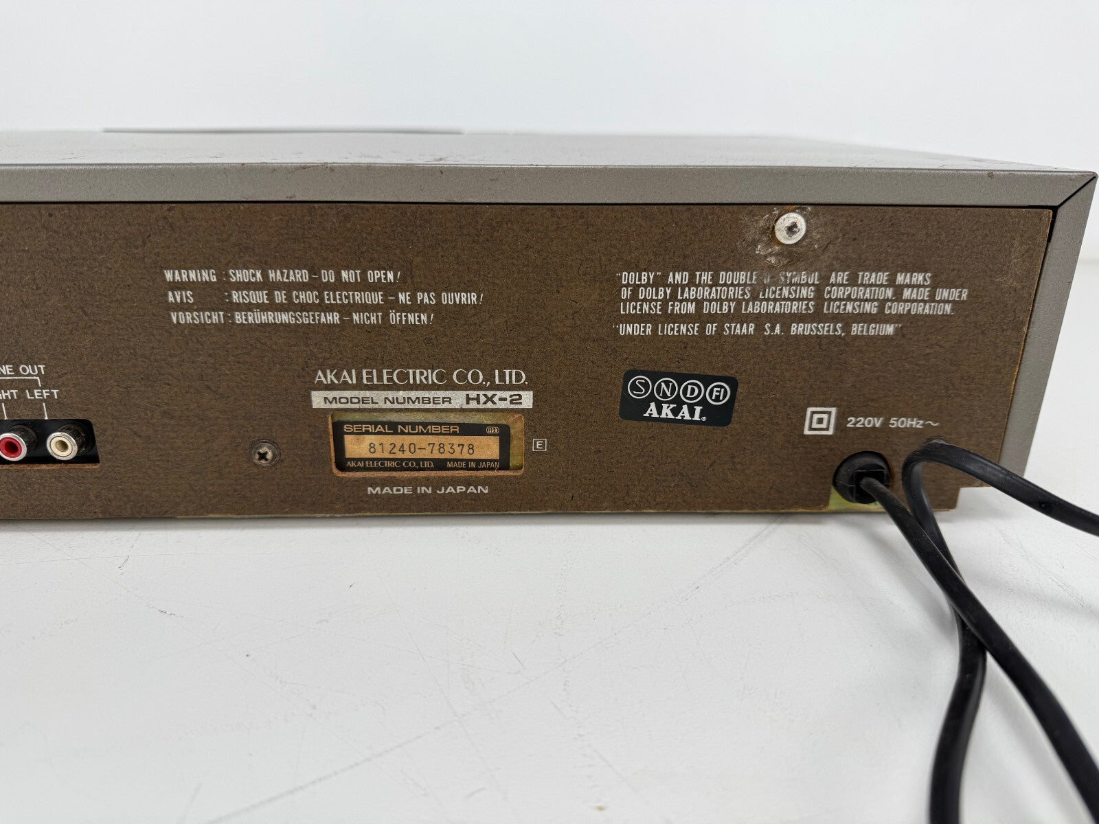 Akai Model HX - 2 Stereo Cassette Deck