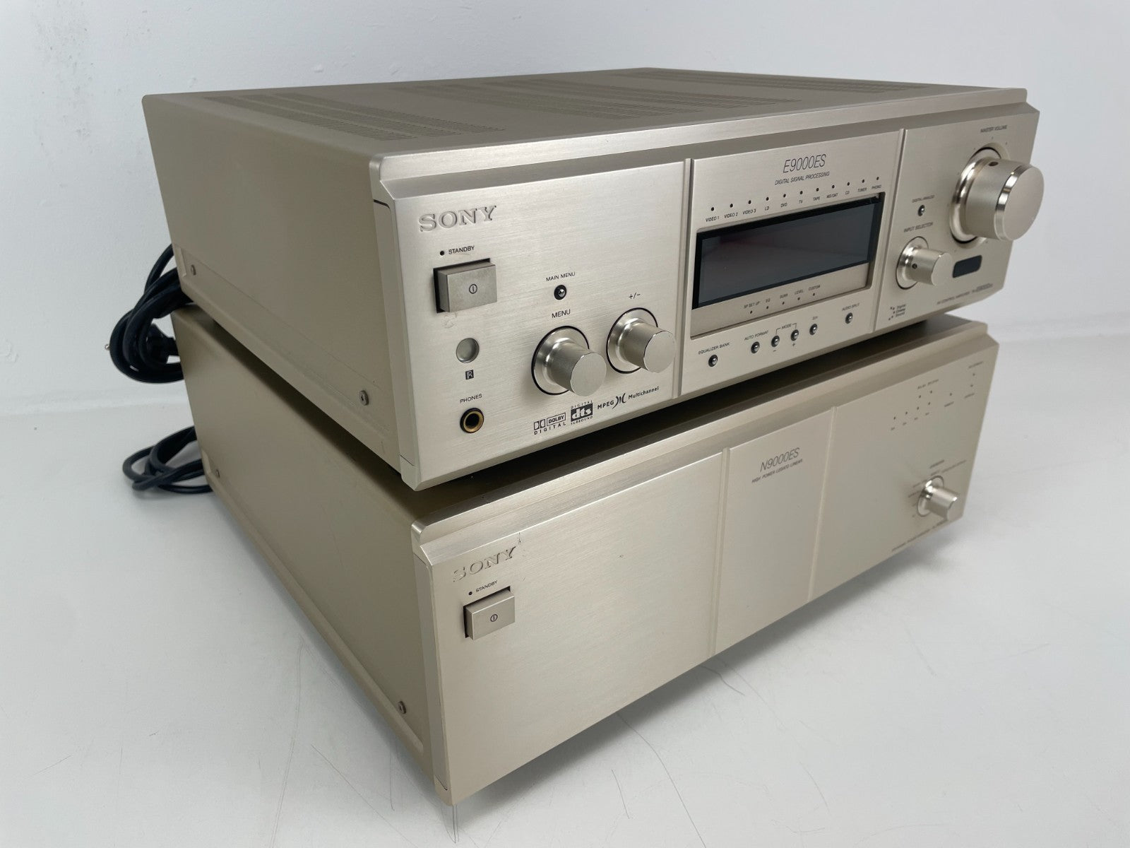 Sony N9000ES Power Amp + E9000ES ES Processor – Champagne  + Remote