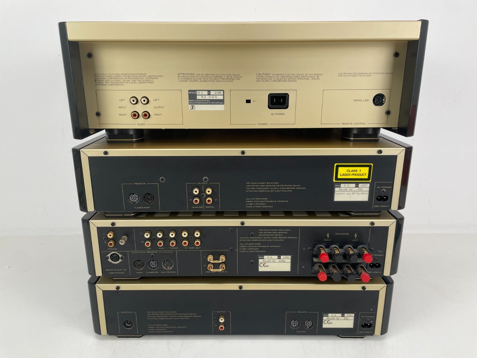 Revox H1 / H2 / H5 / H6 Set – Cassette + CD + Versterker + Tuner – Afstandsbediening/Handleidingen