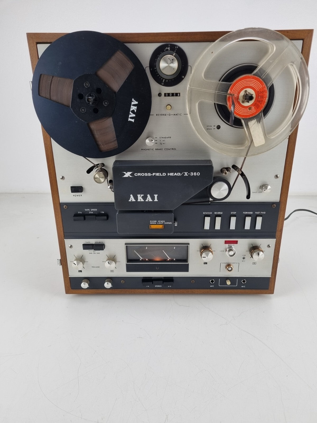 Akai X-360 Vintage 18cm recorder with build in speakers - Serviced