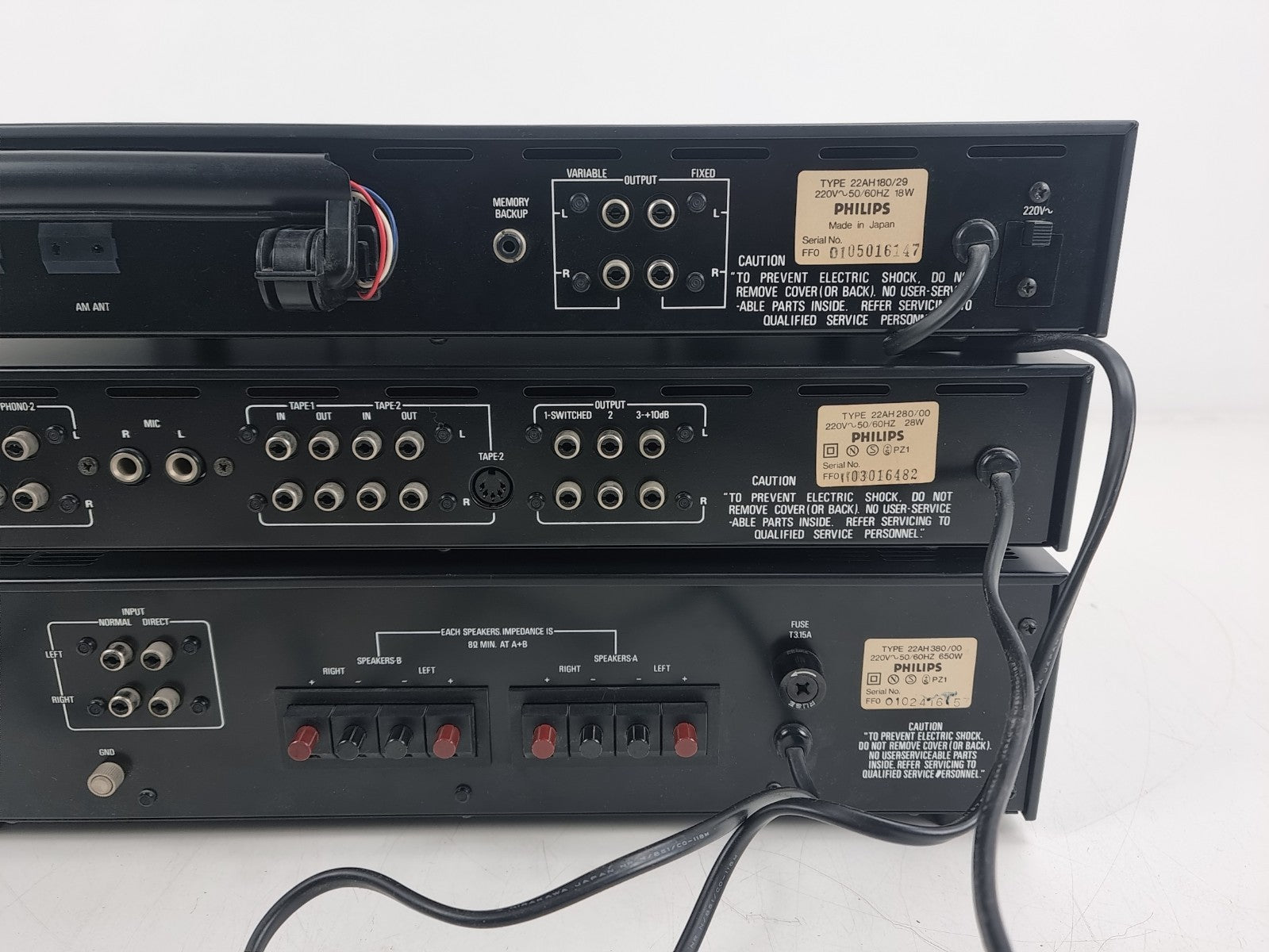 Philips (Black Tulip) 22AH380 Stereo Amp- 22AH180  Tuner-22AH280 Pre Amp- In Box