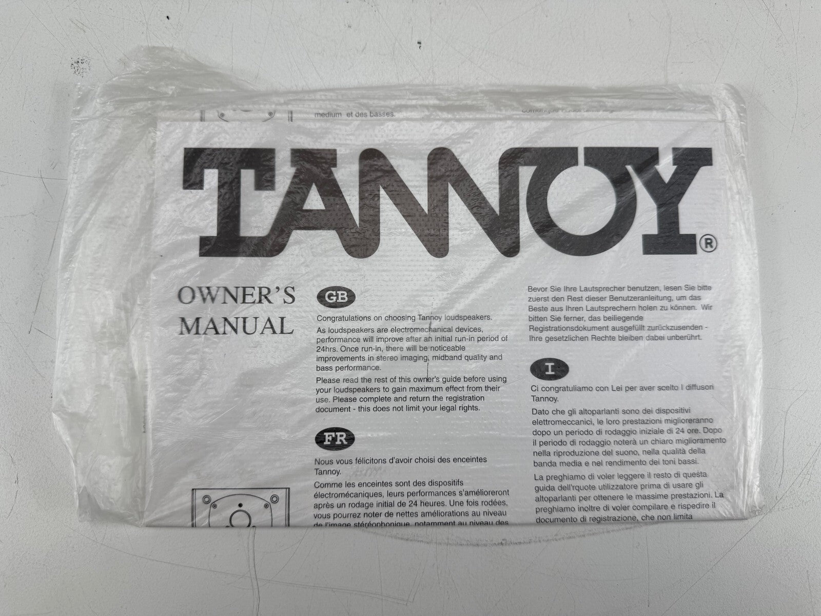 Tannoy Revolution R1 Bookshelf Speakers Set With Manual - Matched Pair - B-Wired