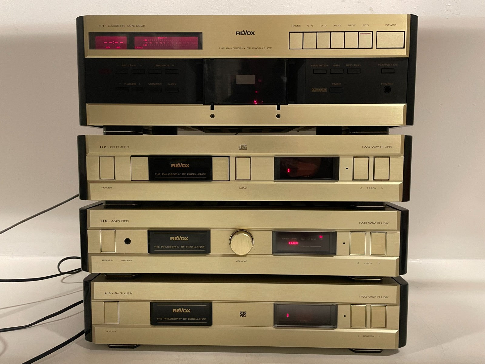 Revox H1 / H2 / H5 / H6 Set – Cassette + CD + Amplifier + Tuner – Remote/Manuals