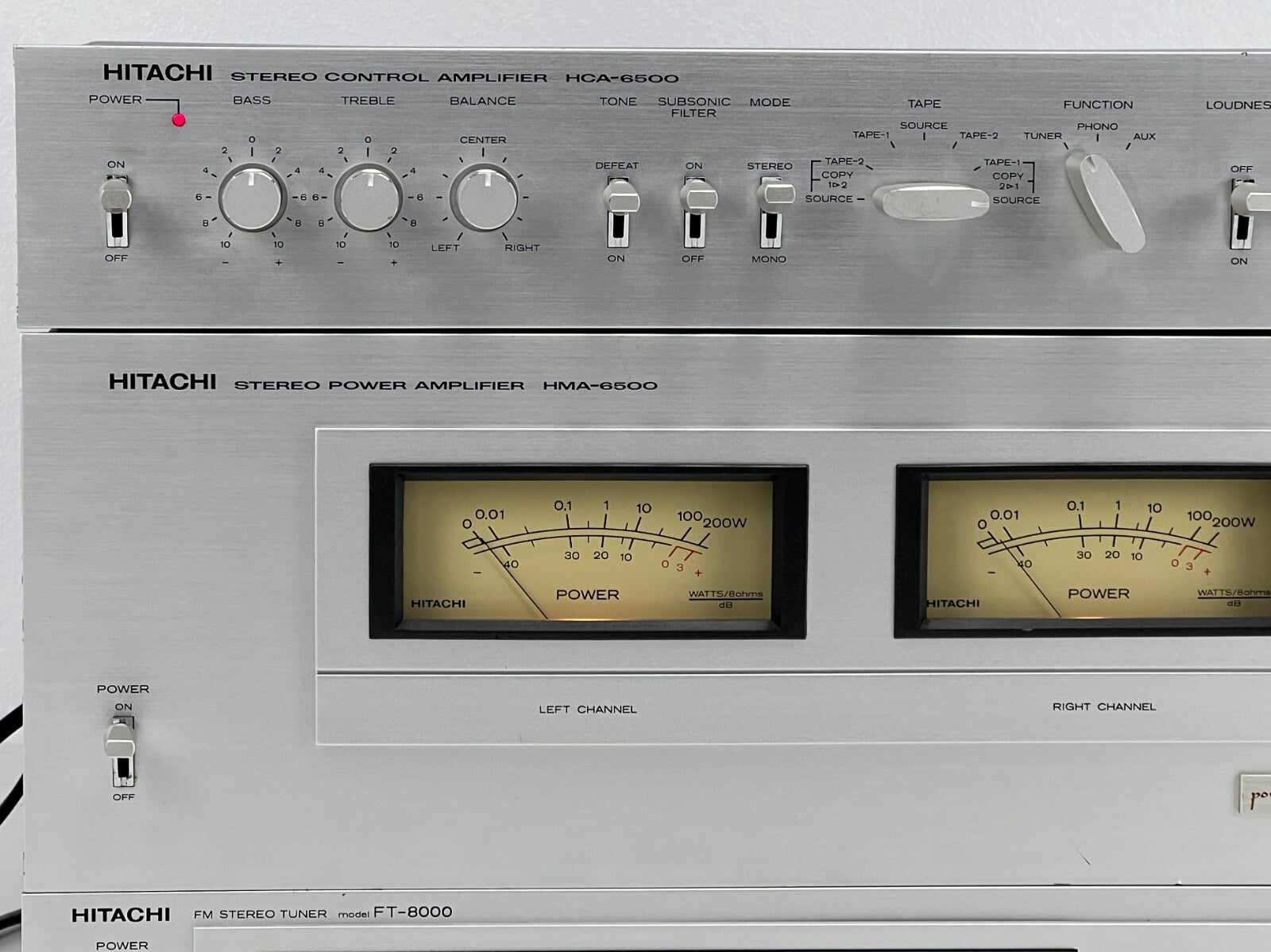 Hitachi HCA-6500 voorversterker - HMA-6500 eindversterker - FT-8000 tuner