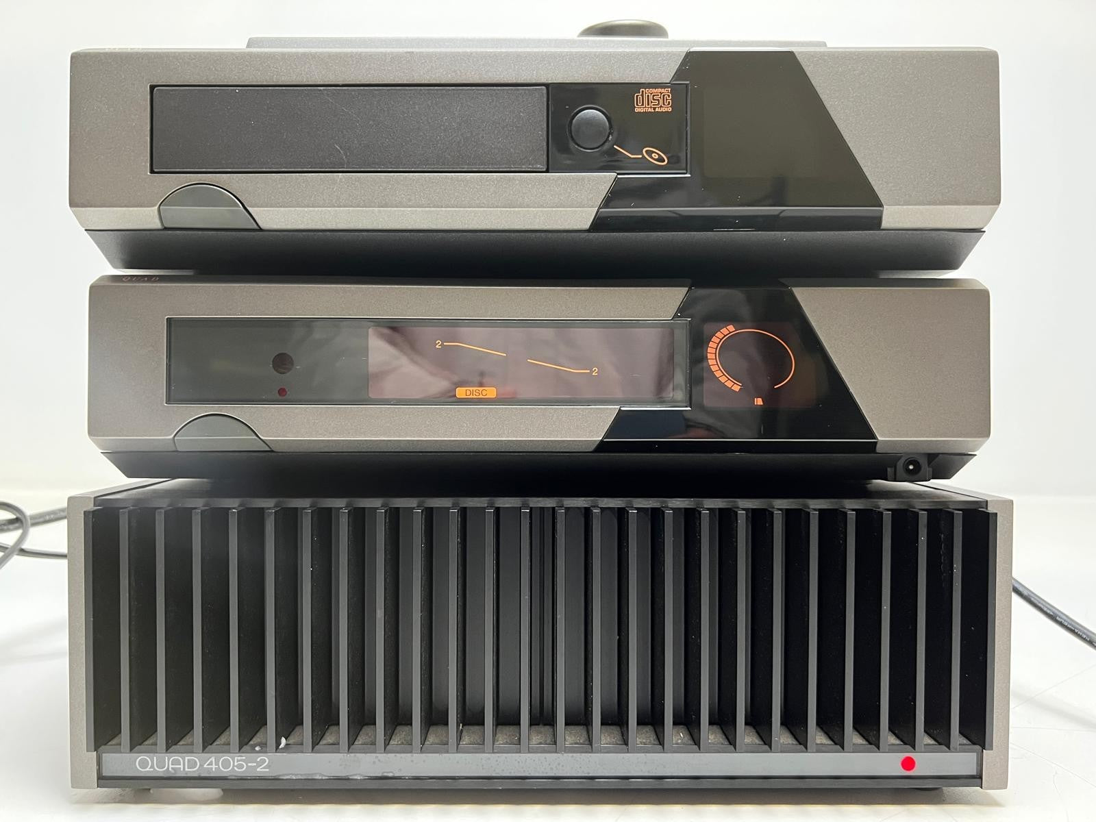 Quad 405-2 eindversterker + Quad 66 voorversterker + Quad 66 cd-speler set met afstandsbediening
