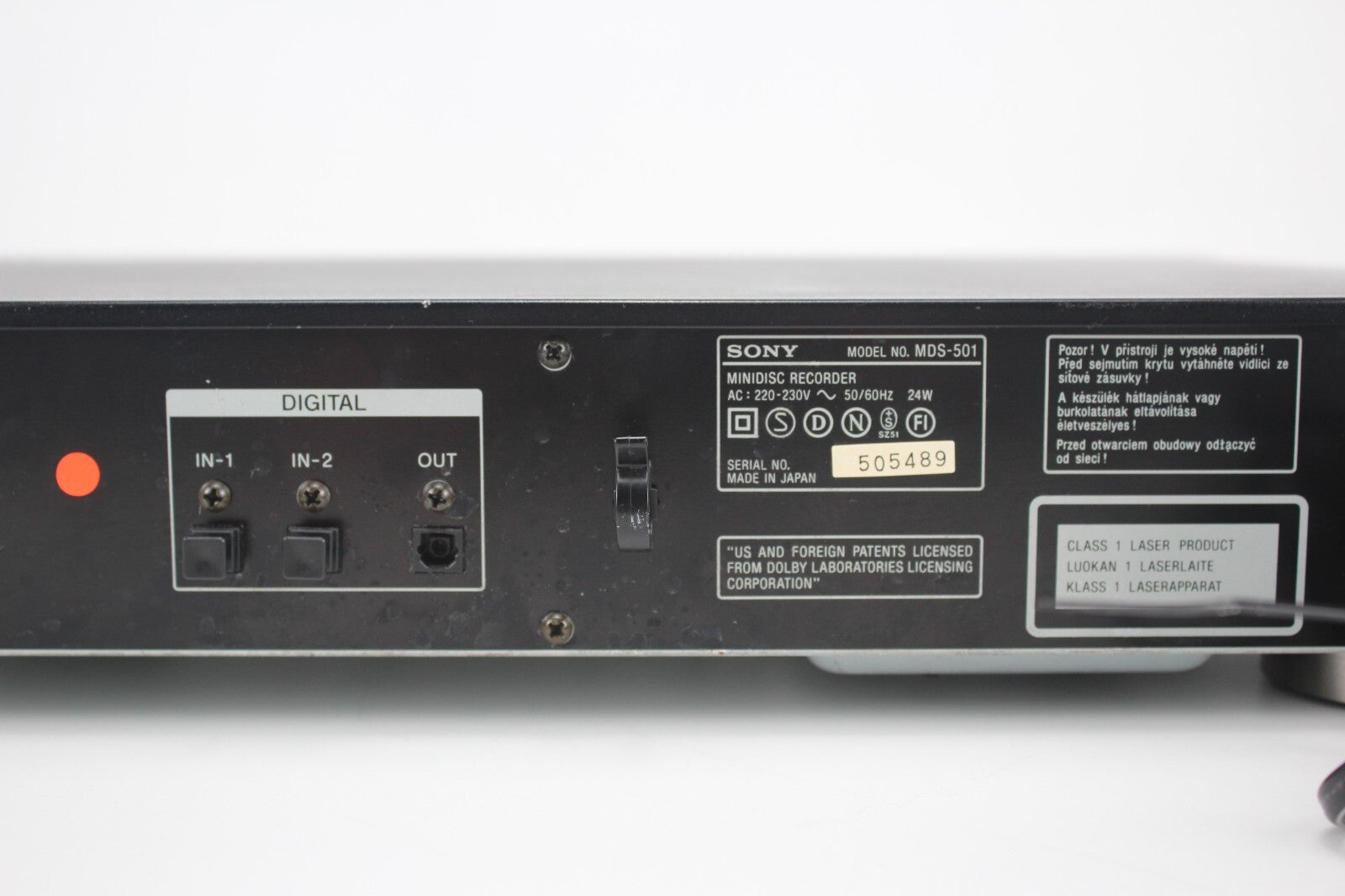 Sony Minidisc Deck type 501 - Partially working