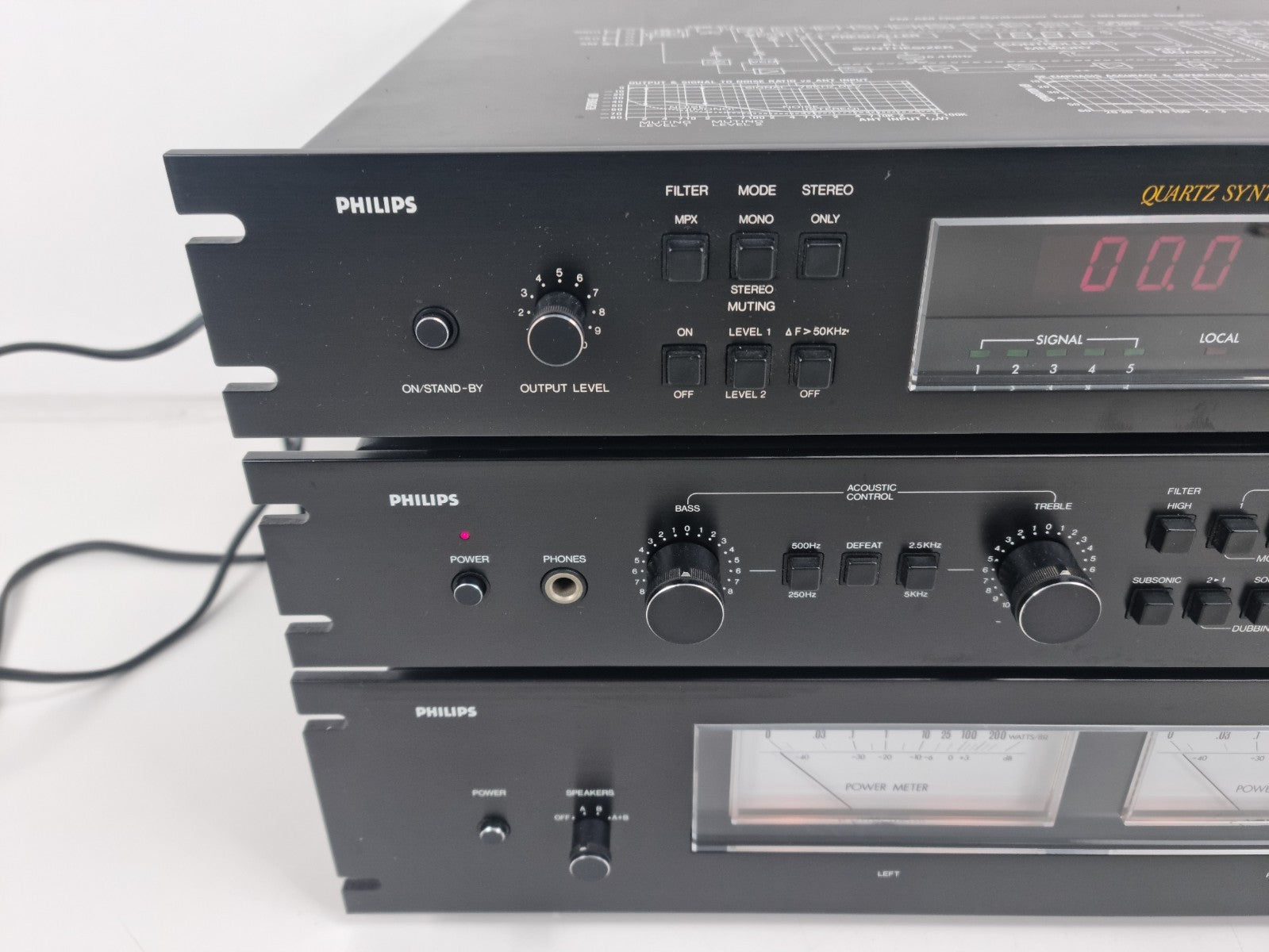 Philips (Black Tulip) 22AH380 Stereo Amp- 22AH180  Tuner-22AH280 Pre Amp- In Box