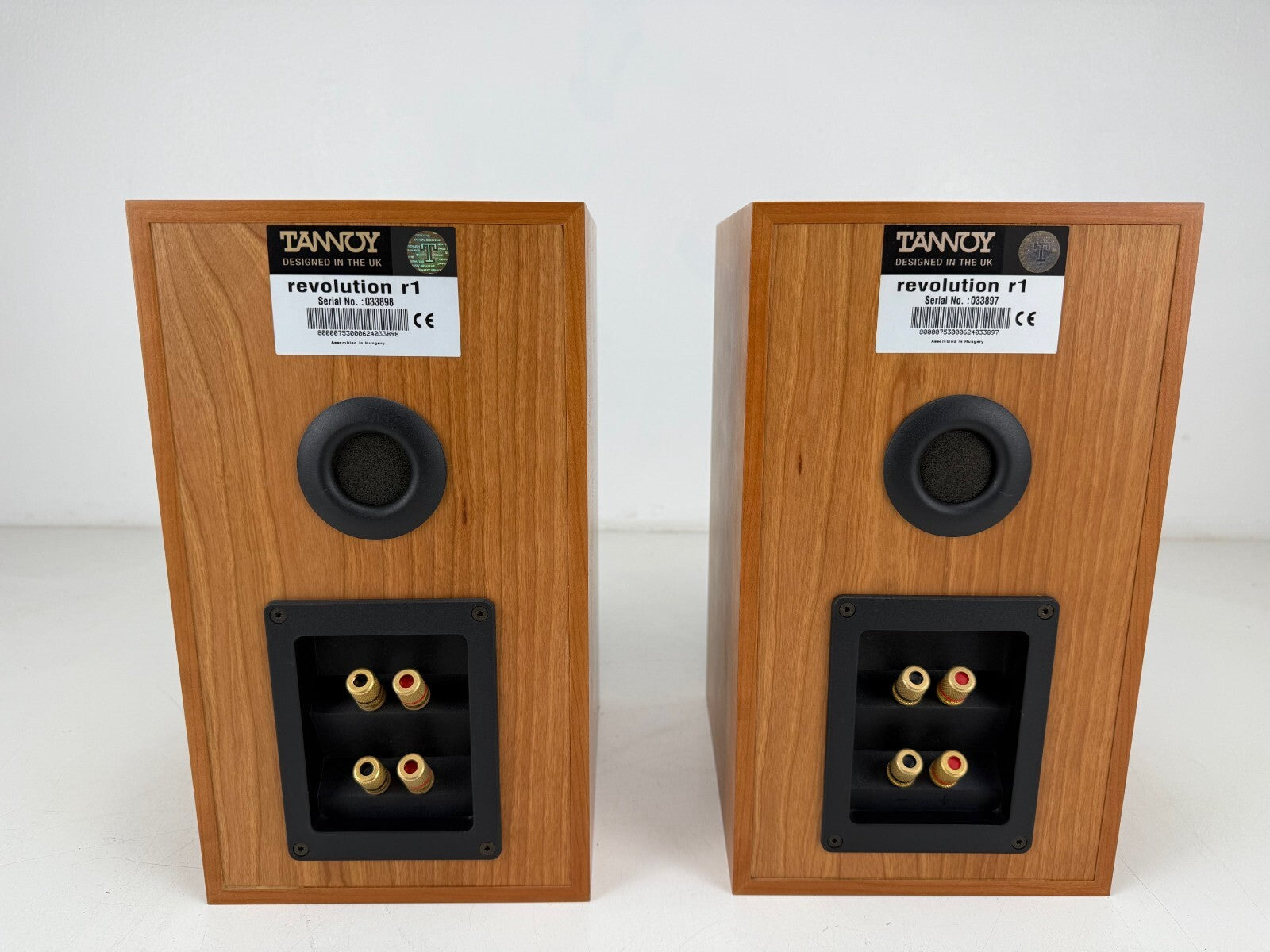 Tannoy Revolution R1 Bookshelf Speakers Set With Manual - Matched Pair - B-Wired