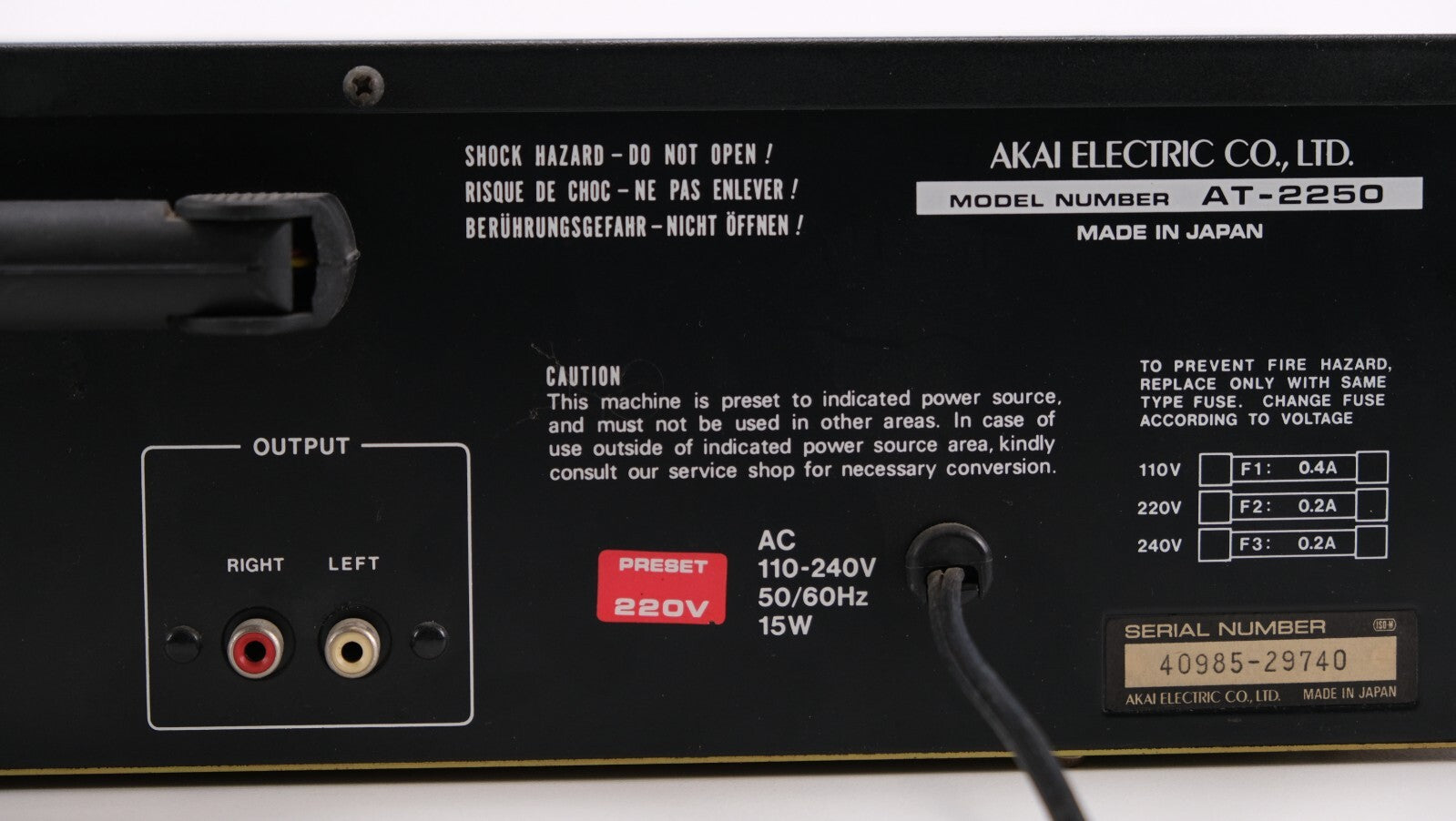 Akai AT-2250 - Tuner