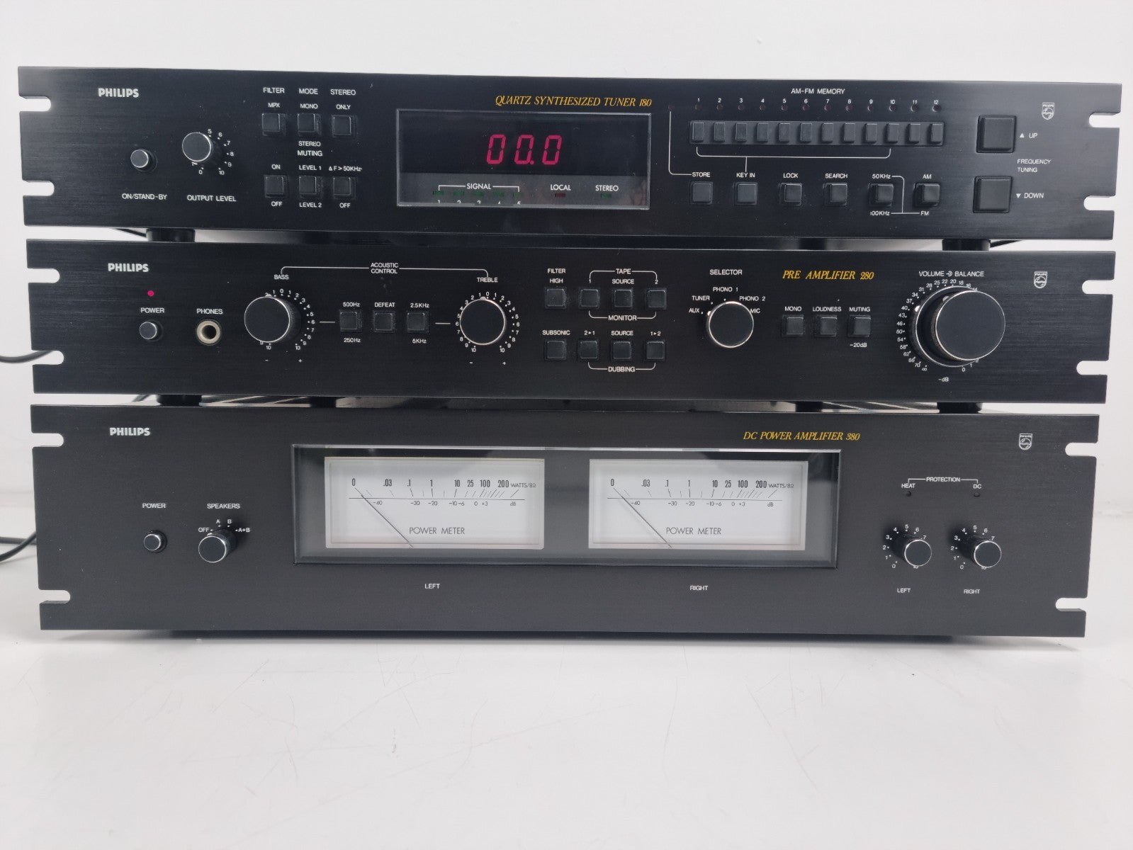 Philips (Black Tulip) 22AH380 Stereo Amp- 22AH180  Tuner-22AH280 Pre Amp- In Box