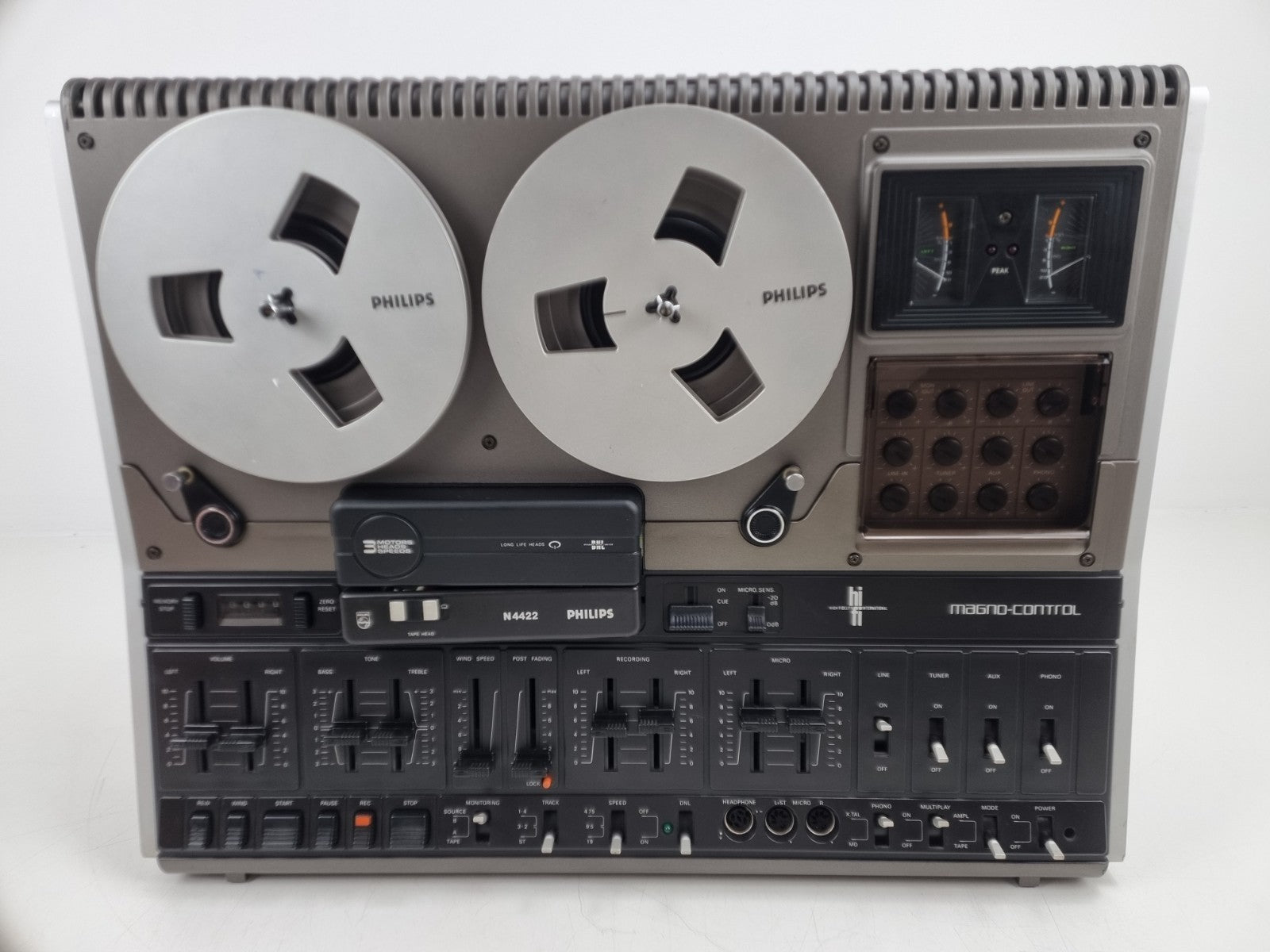 Philips N 4422 - 1/4'' spoelbandrecorder - Met stofkap - Met luidsprekers