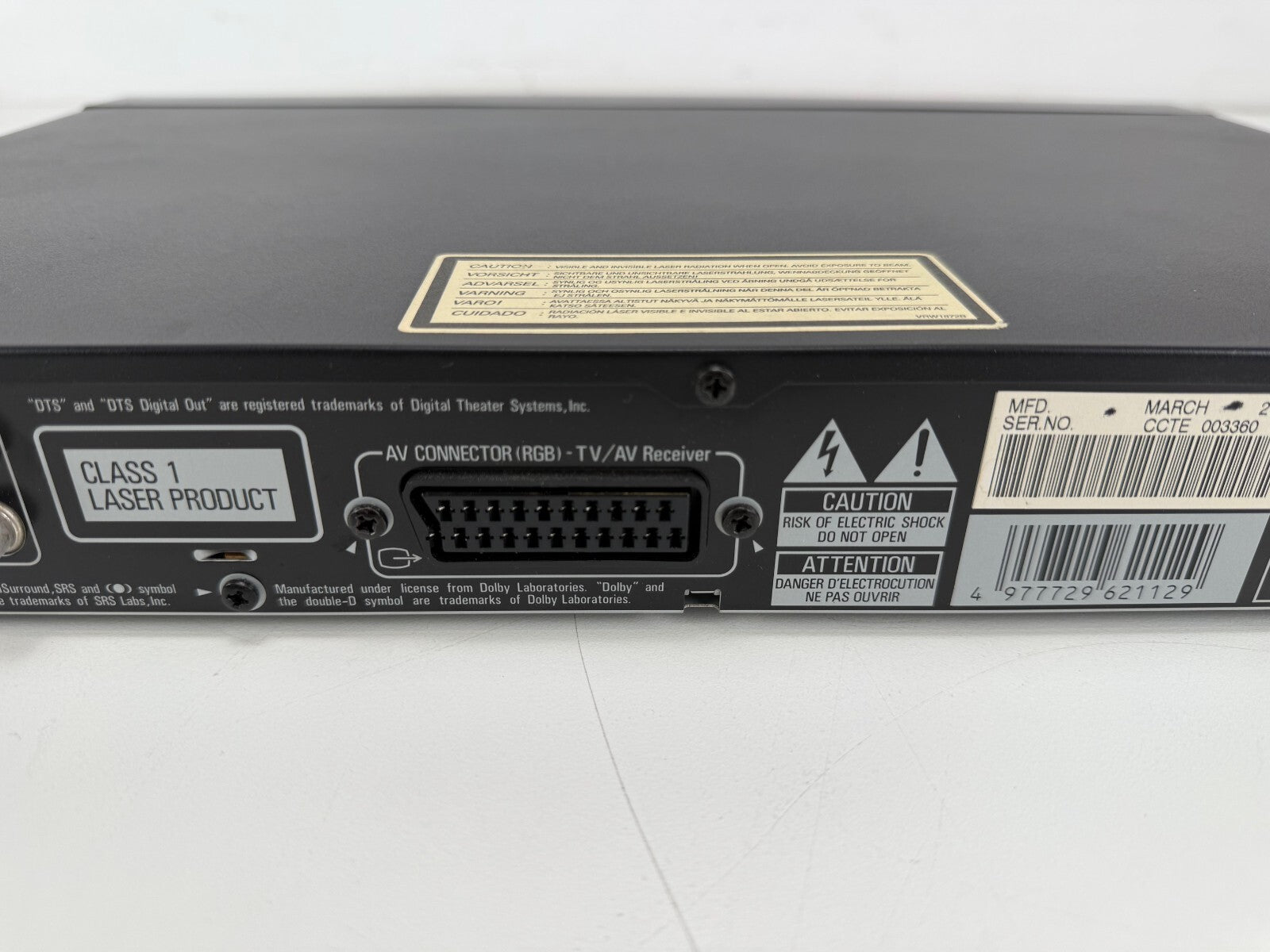 Pioneer DV-360 DVD Player With Original Box - Remote Control - Manual