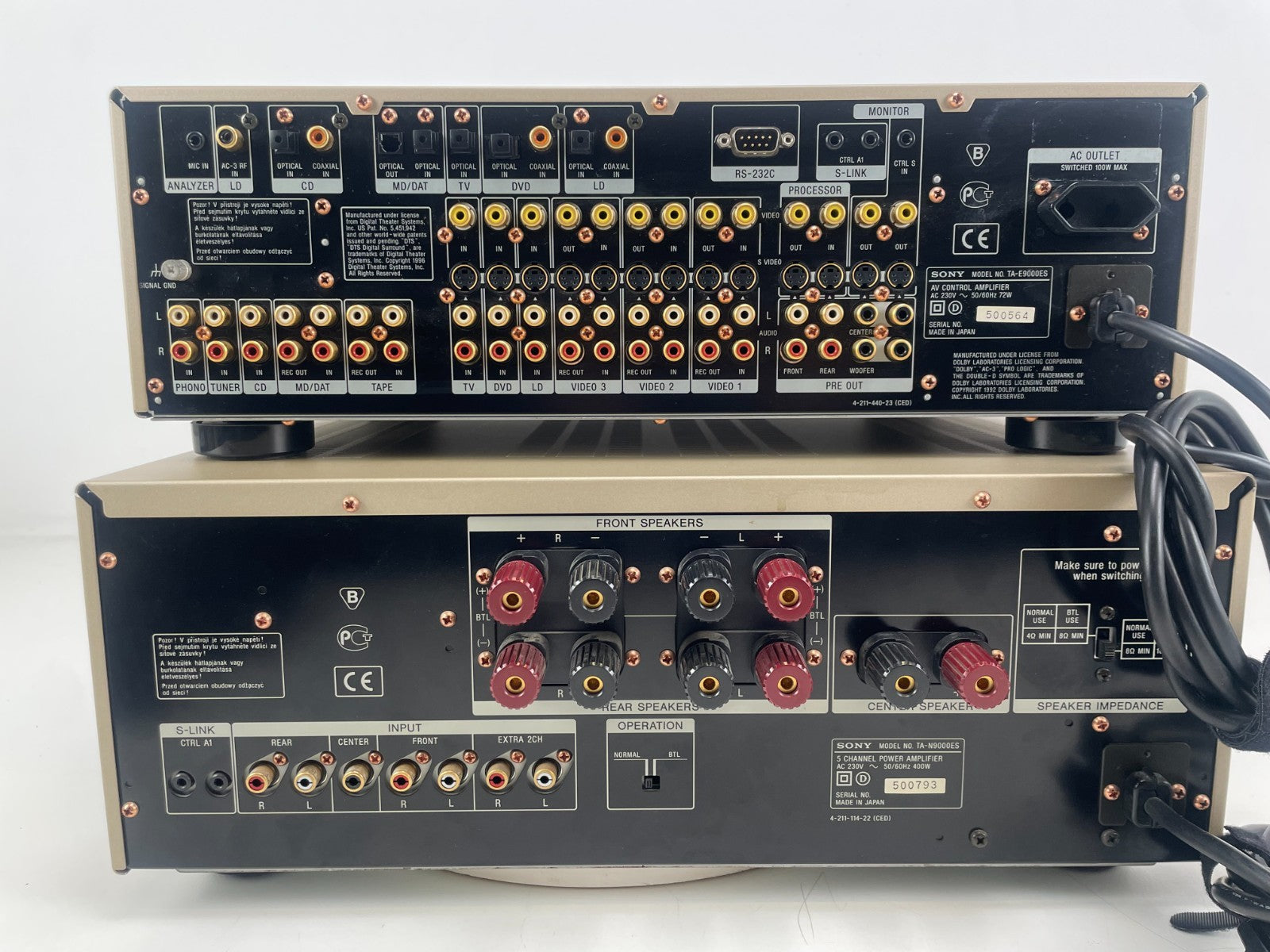 Sony N9000ES Power Amp + E9000ES ES Processor – Champagne  + Remote