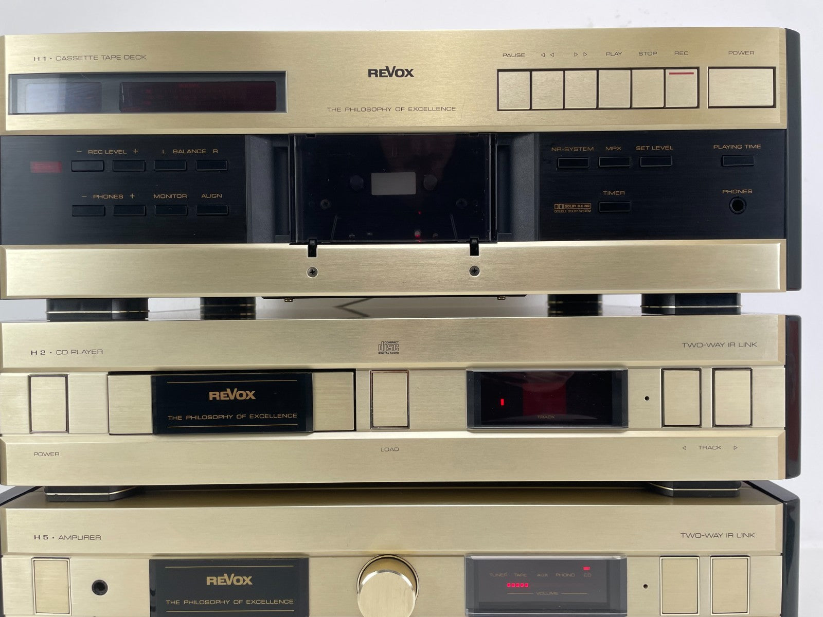 Revox H1 / H2 / H5 / H6 Set – Cassette + CD + Versterker + Tuner – Afstandsbediening/Handleidingen