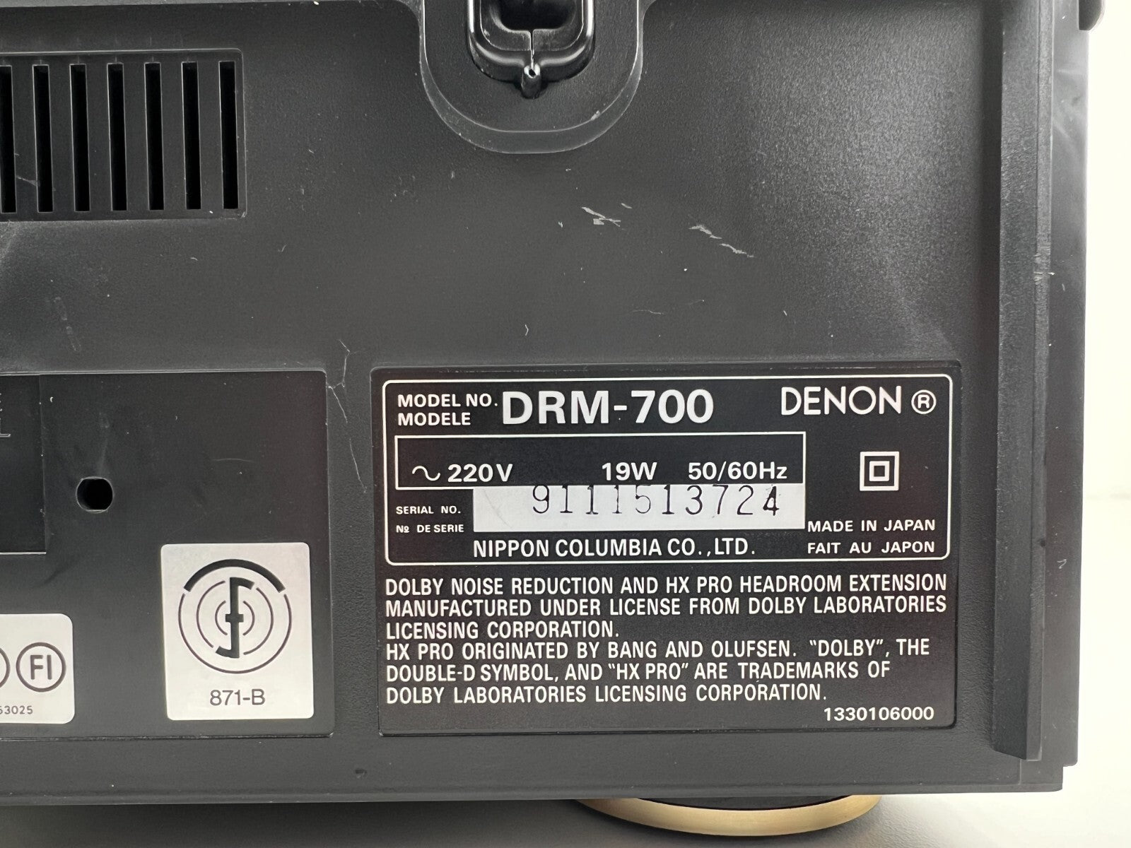 Denon DRM-700 - Cassettedeck met 3 koppen