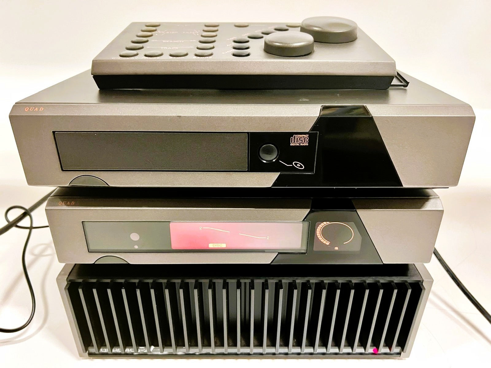 Quad 405-2 eindversterker + Quad 66 voorversterker + Quad 66 cd-speler set met afstandsbediening