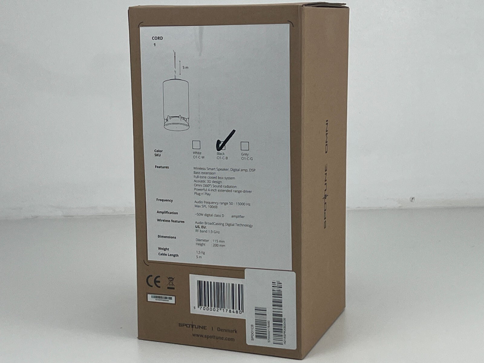 Spottune Omni Cord - O1-CB - Draadloze actieve luidspreker