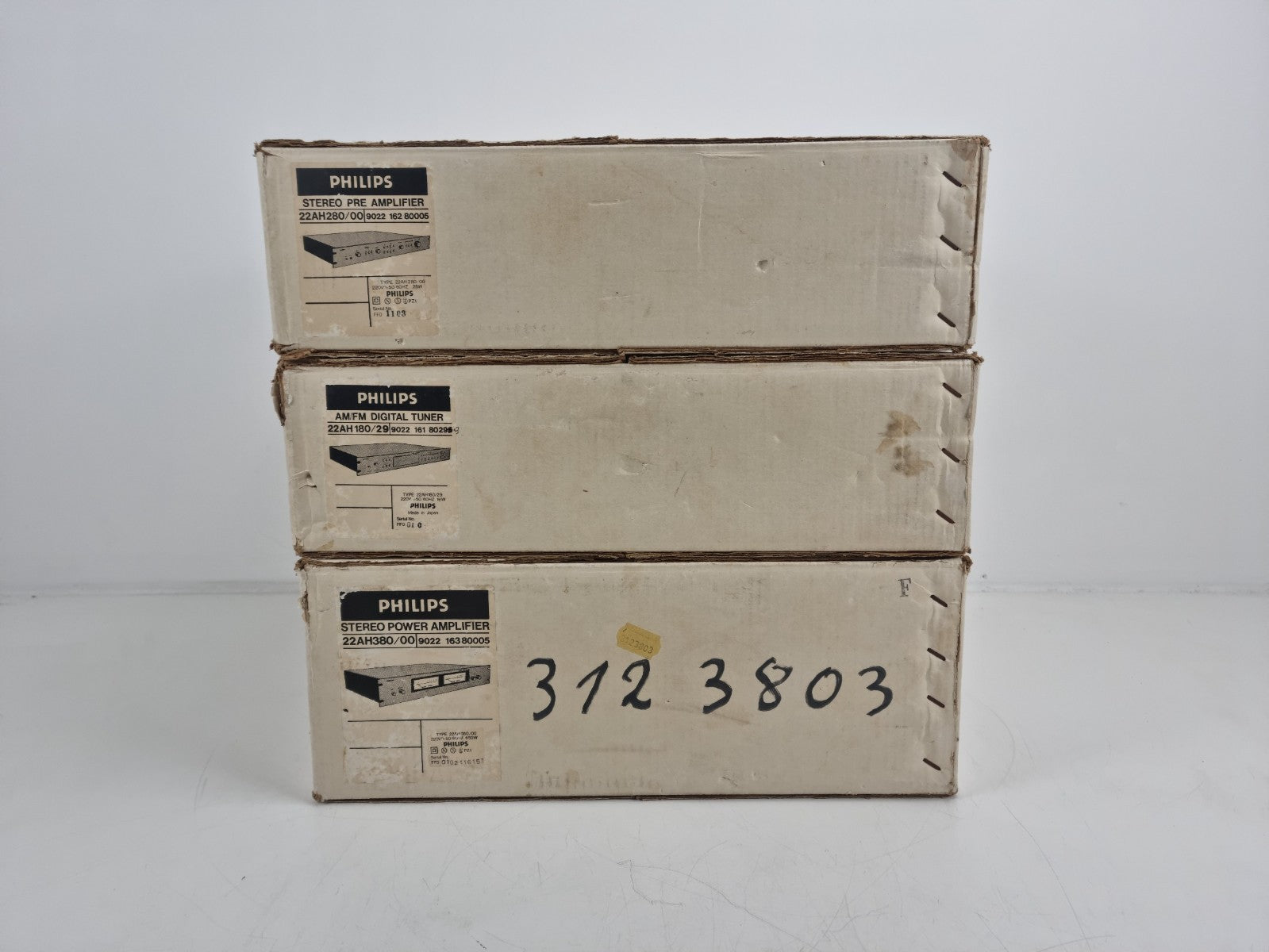 Philips (Black Tulip) 22AH380 Stereo Amp- 22AH180  Tuner-22AH280 Pre Amp- In Box