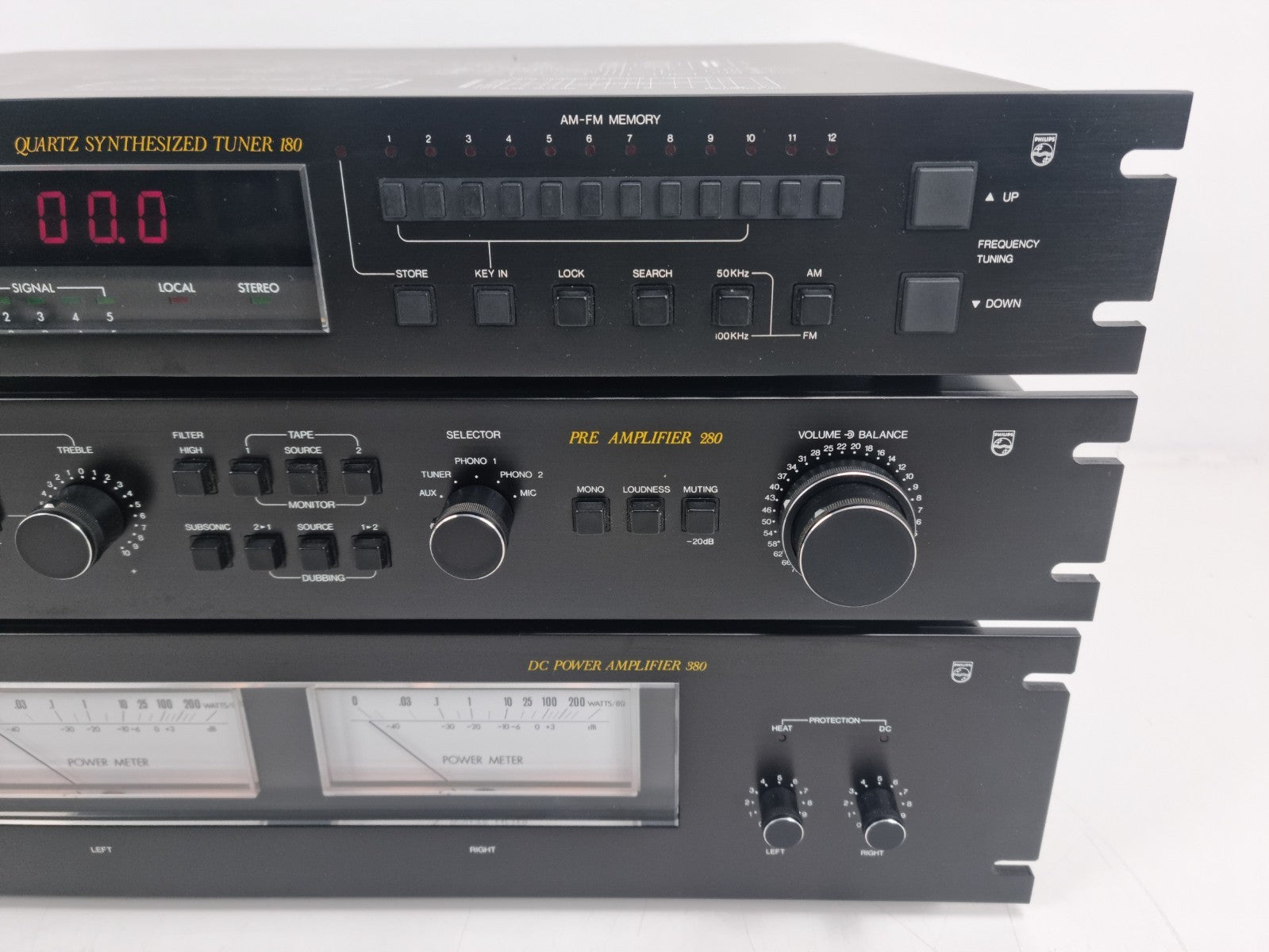 Philips (Black Tulip) 22AH380 Stereo Amp- 22AH180  Tuner-22AH280 Pre Amp- In Box