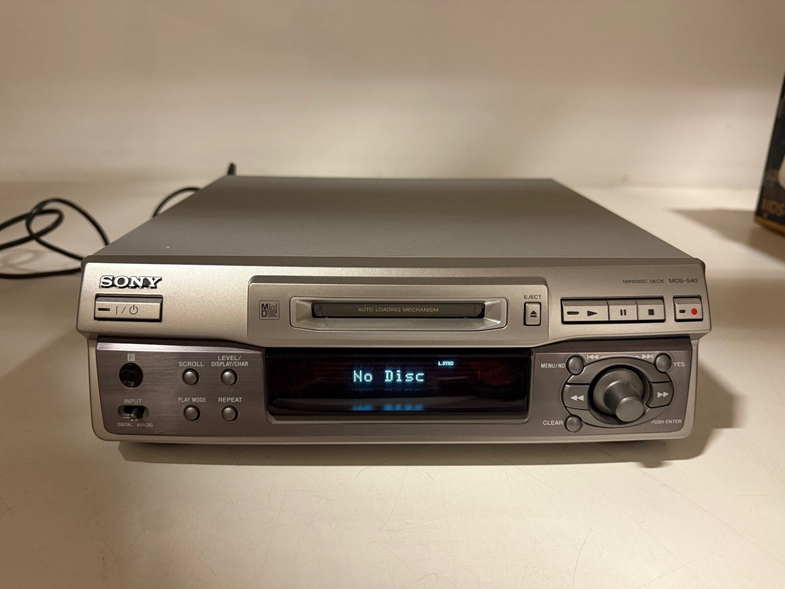 Sony MDS-S40 Mini Disc Deck With Original Box - Remote Control - Manuals