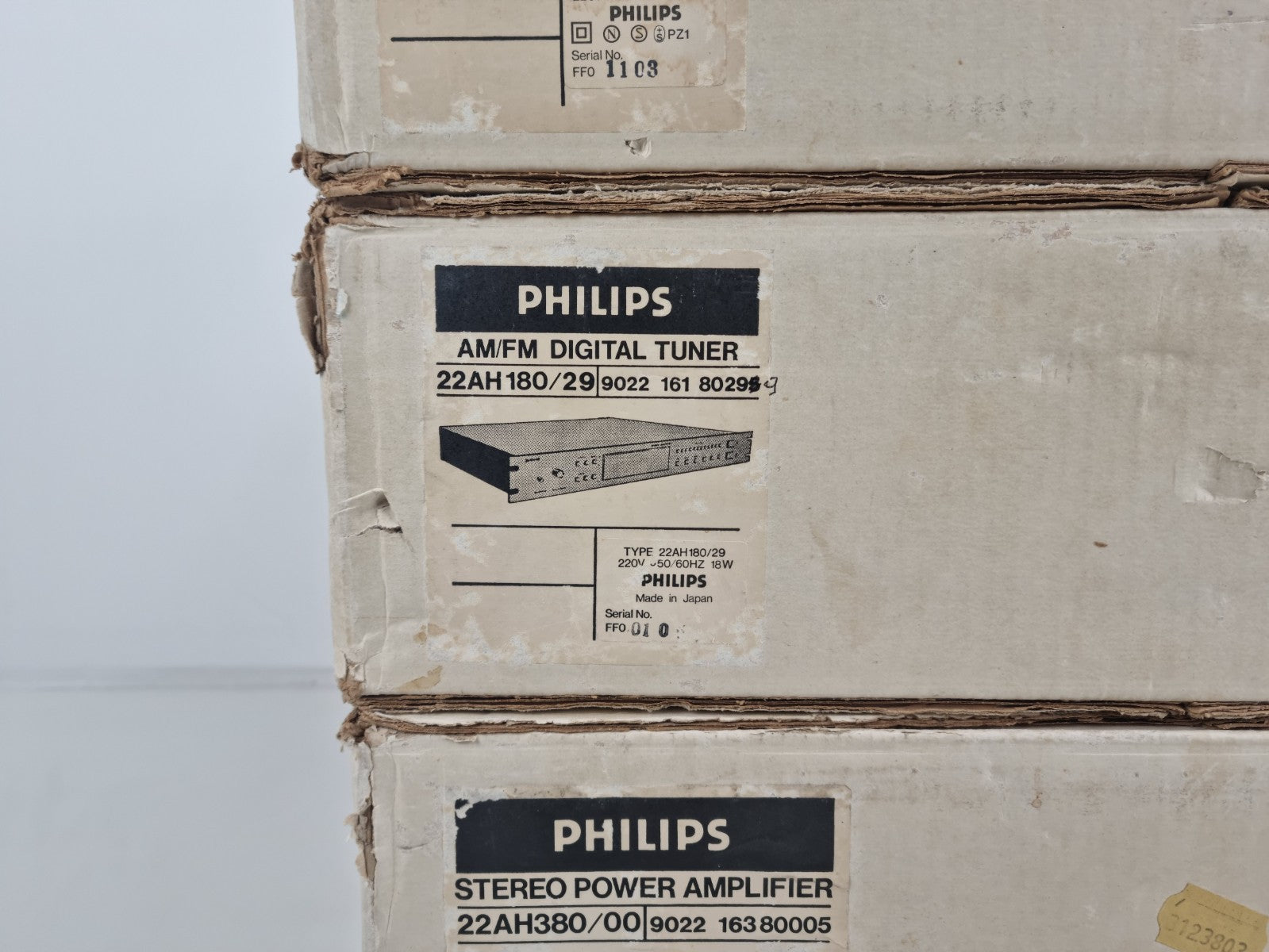 Philips (Black Tulip) 22AH380 Stereo Amp- 22AH180  Tuner-22AH280 Pre Amp- In Box