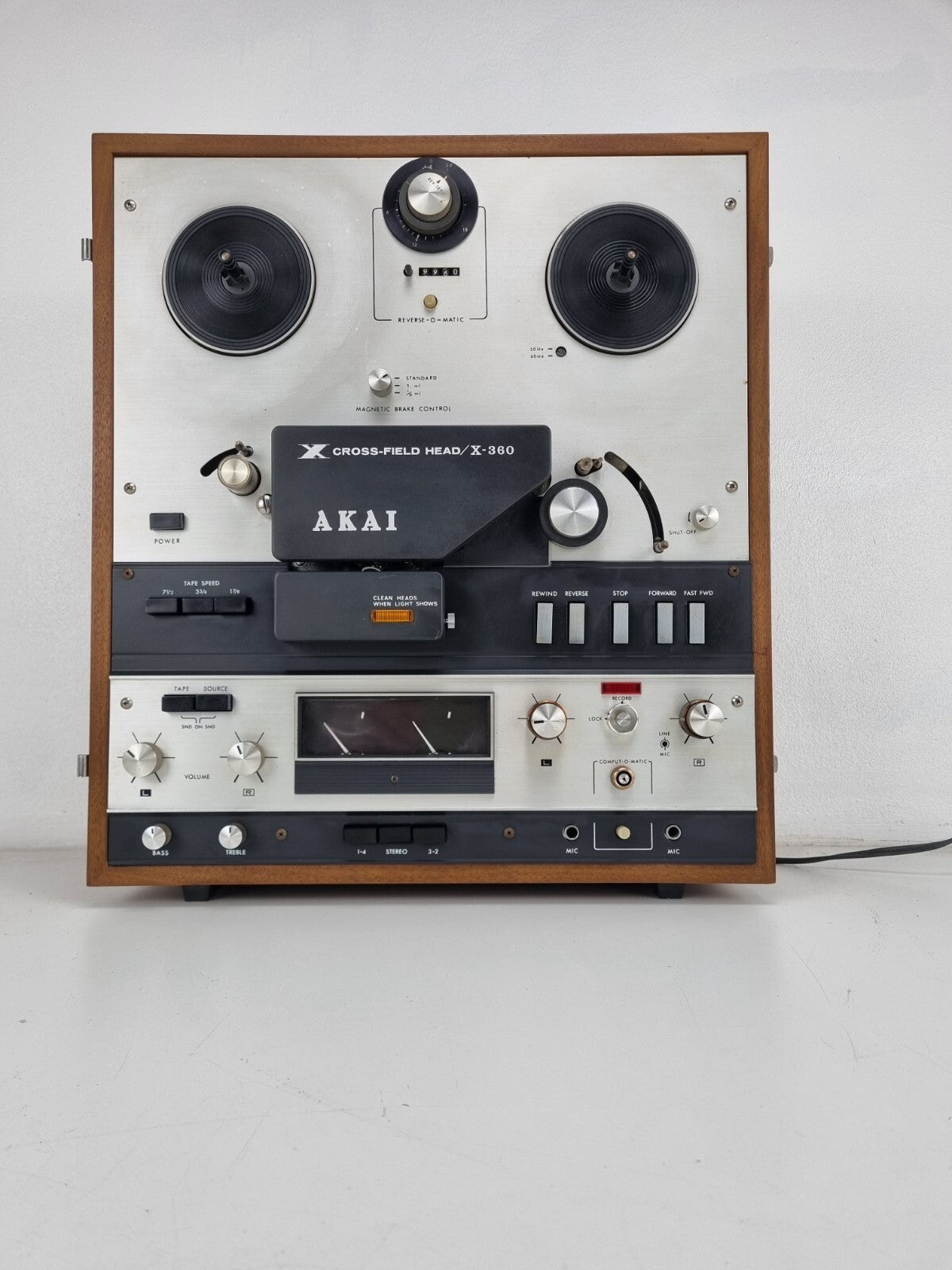 Akai X-360 Vintage 18cm recorder with build in speakers - Serviced