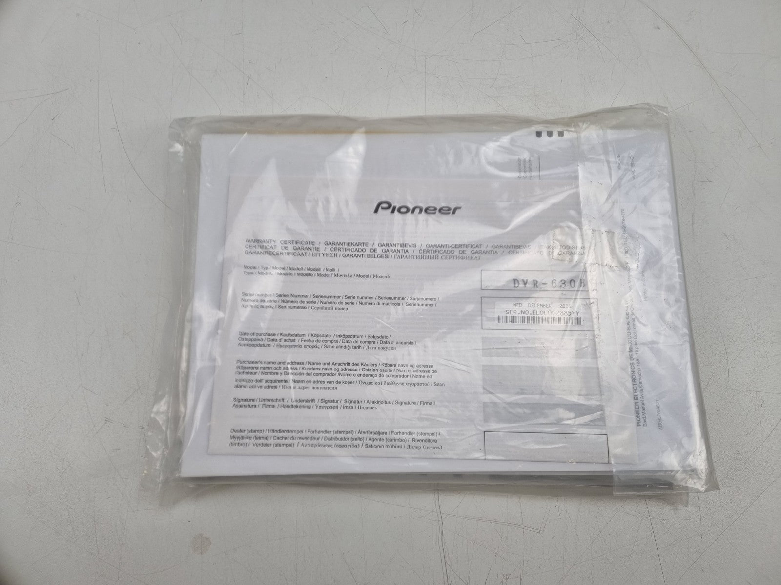 Pioneer DVR-630H-S DVD Recorder-With the instruction booklet - Remote control