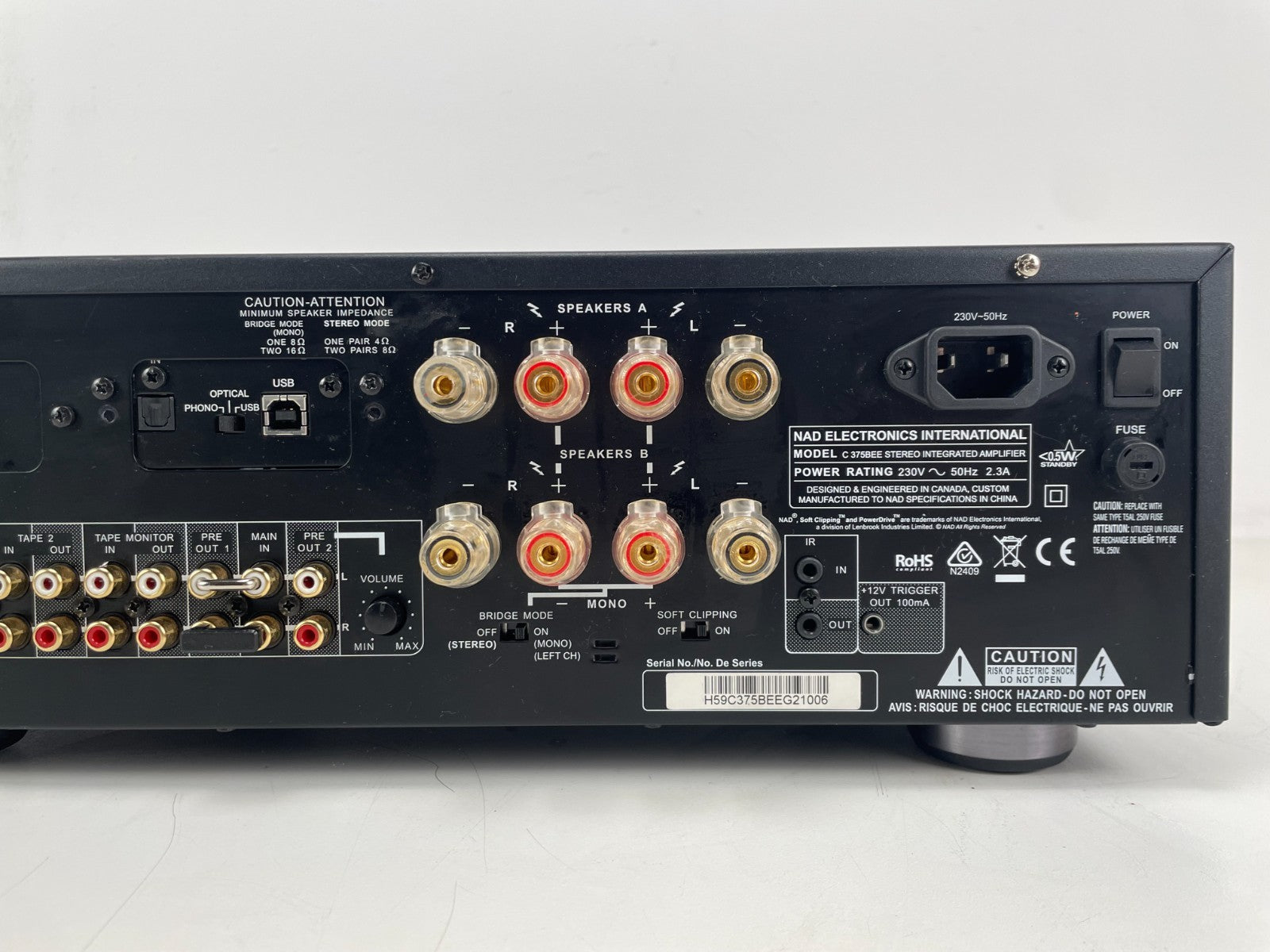 NAD - C375BEE Stereo Integrated Amplifier - 300W per channel - Serviced