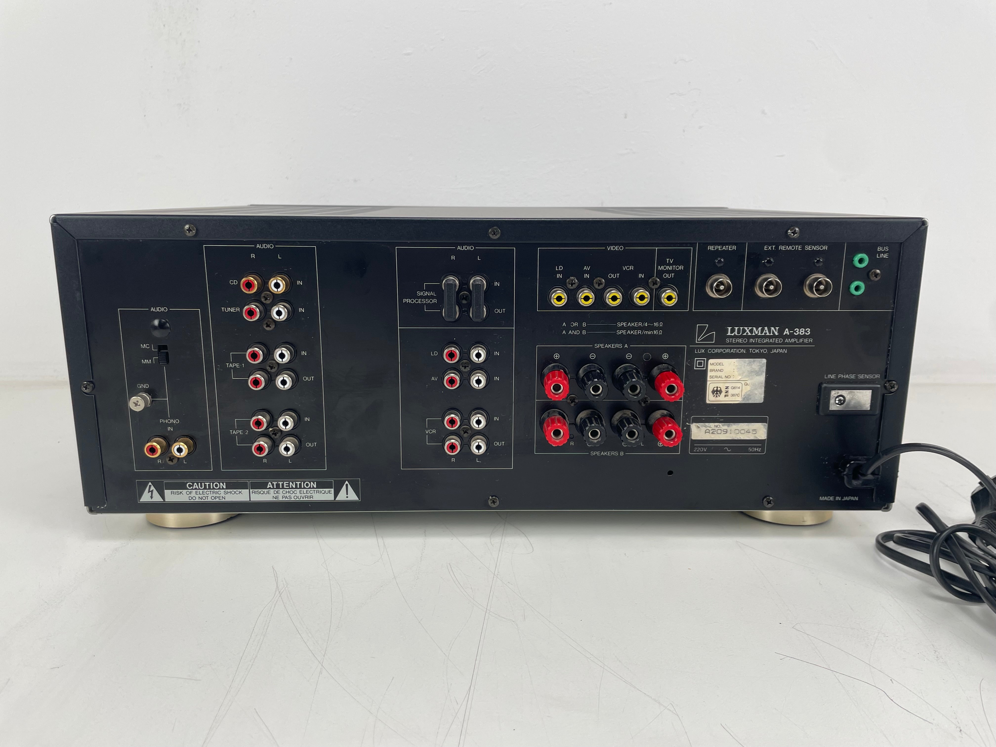 Luxman - A-383 - Stereo Integrated Amplifier - Inc. Remote - Serviced (Repaired)