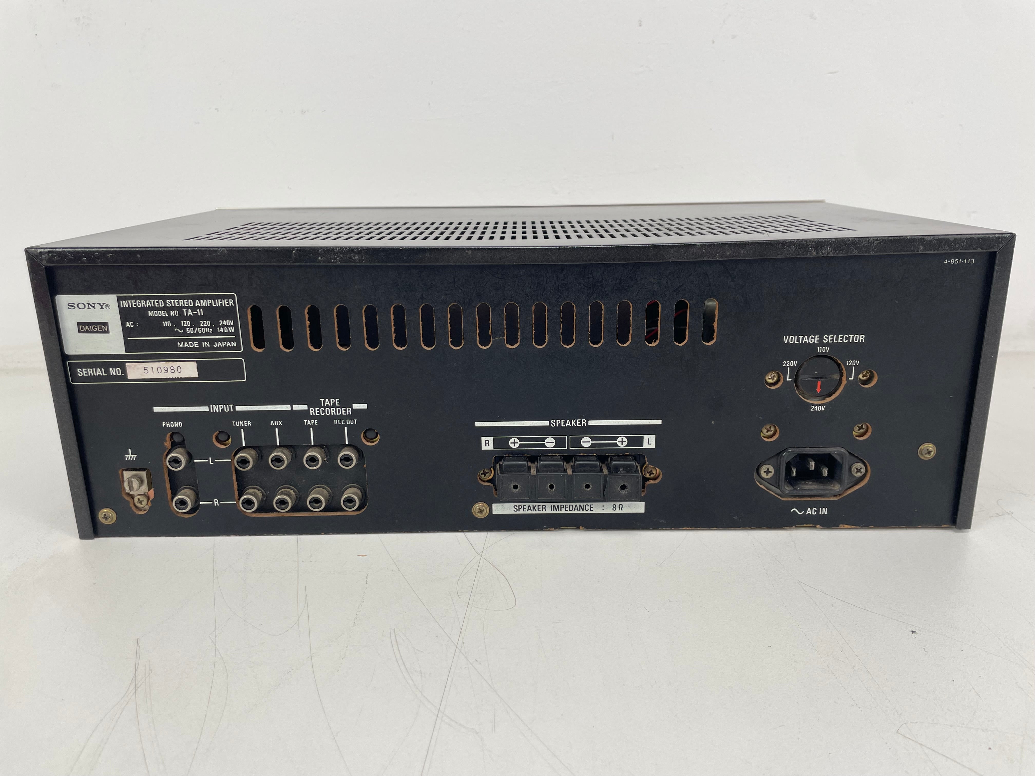 Sony - TA-11 - Stereo Integrated Amplifier - Serviced (Replacement/Cleaned)