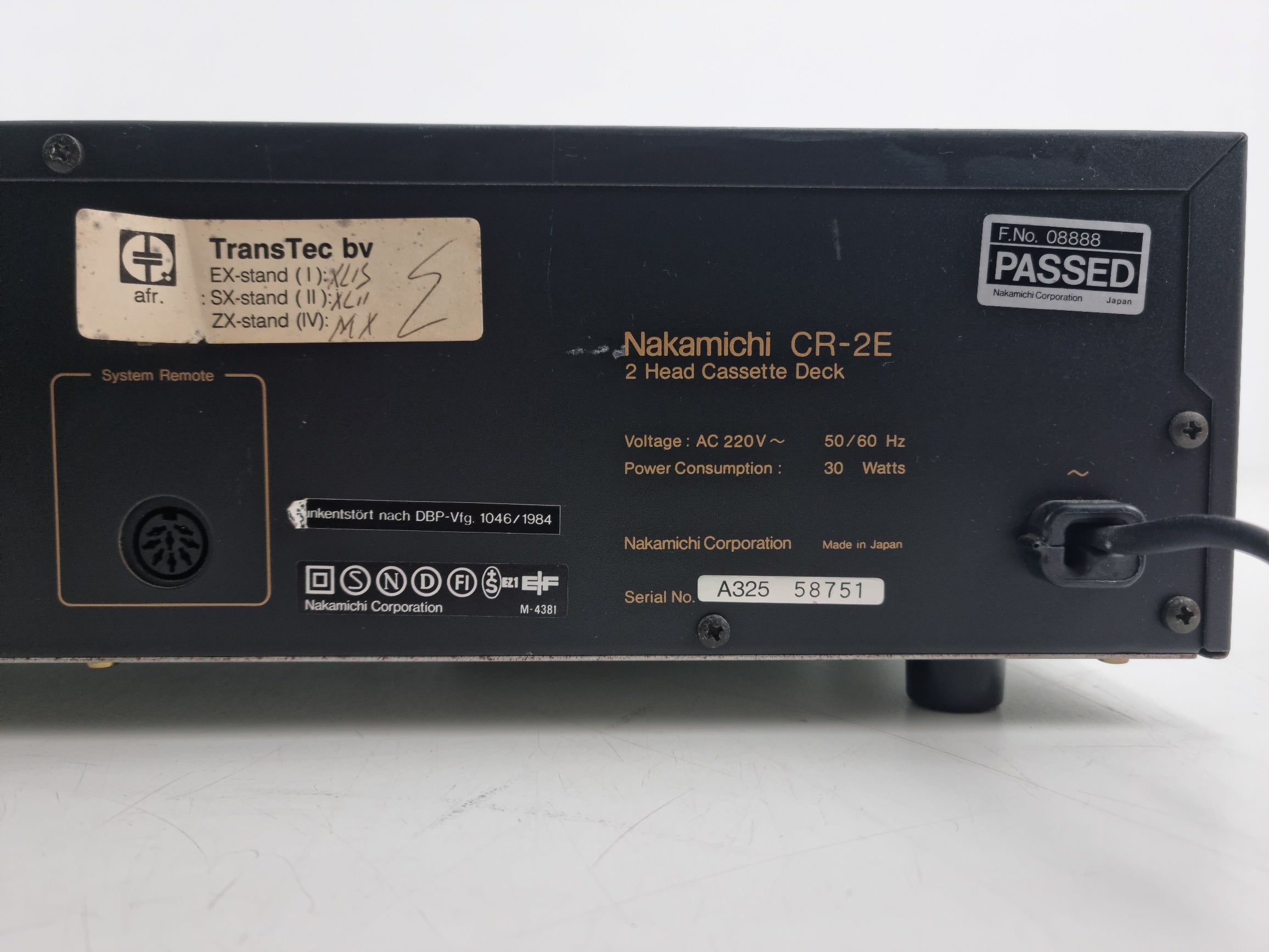 Nakamichi CR-2E Two Head Stereo Cassette Deck - Comes with original instructions