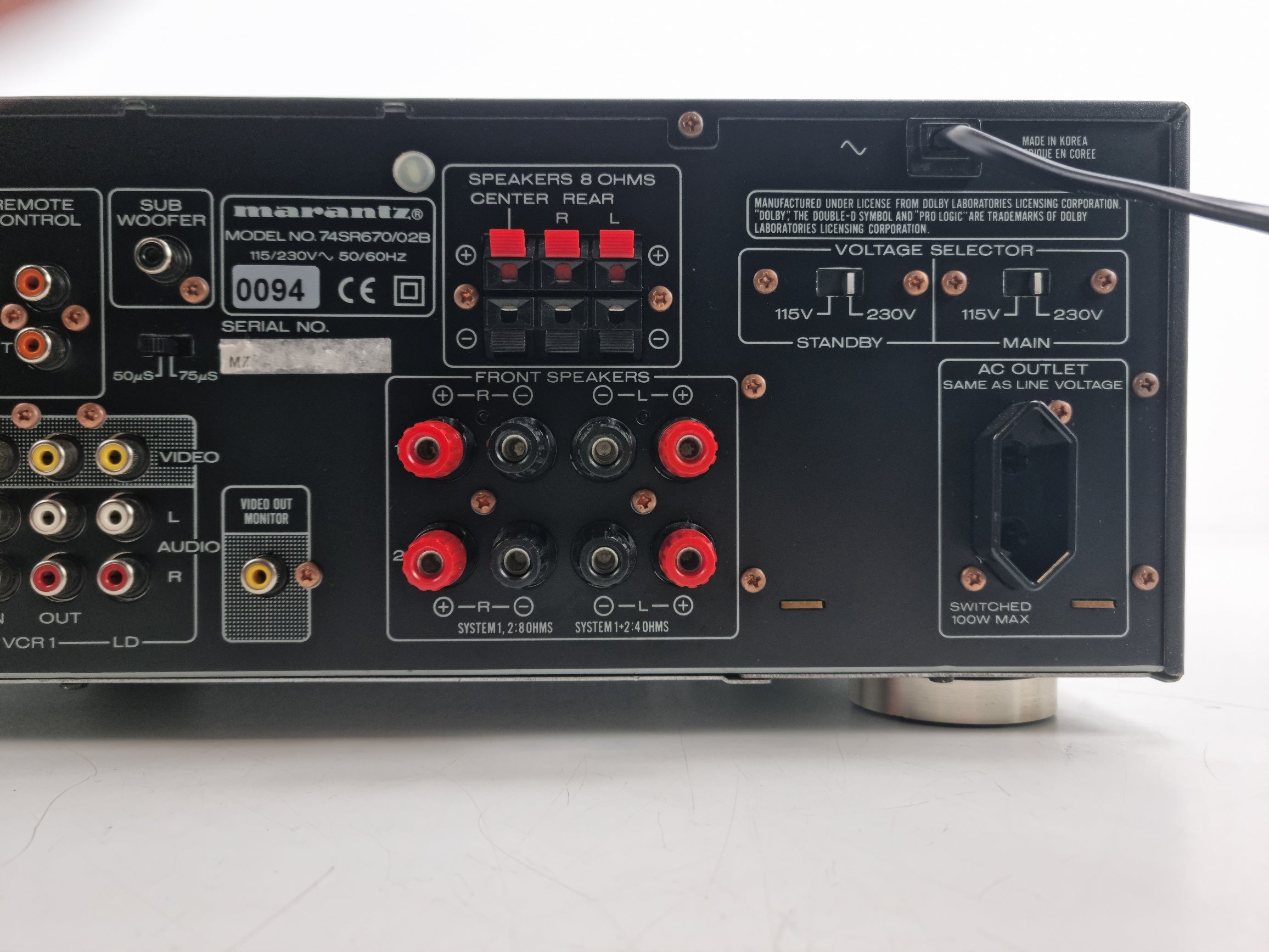 Marantz SR670 audio-video surround receiver